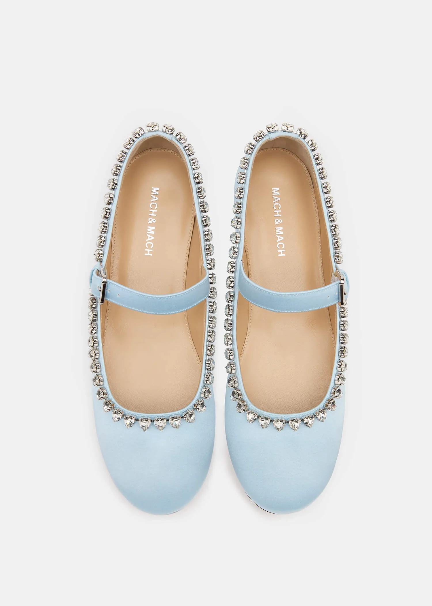 Audrey Sky Blue Satin Round Toe Ballerina sold by MACH & MACH product image thumbnail 2
