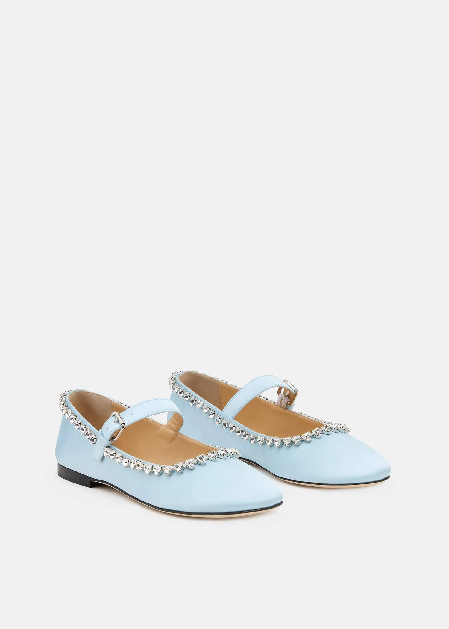 Audrey Sky Blue Satin Round Toe Ballerina sold by MACH & MACH product image thumbnail 3