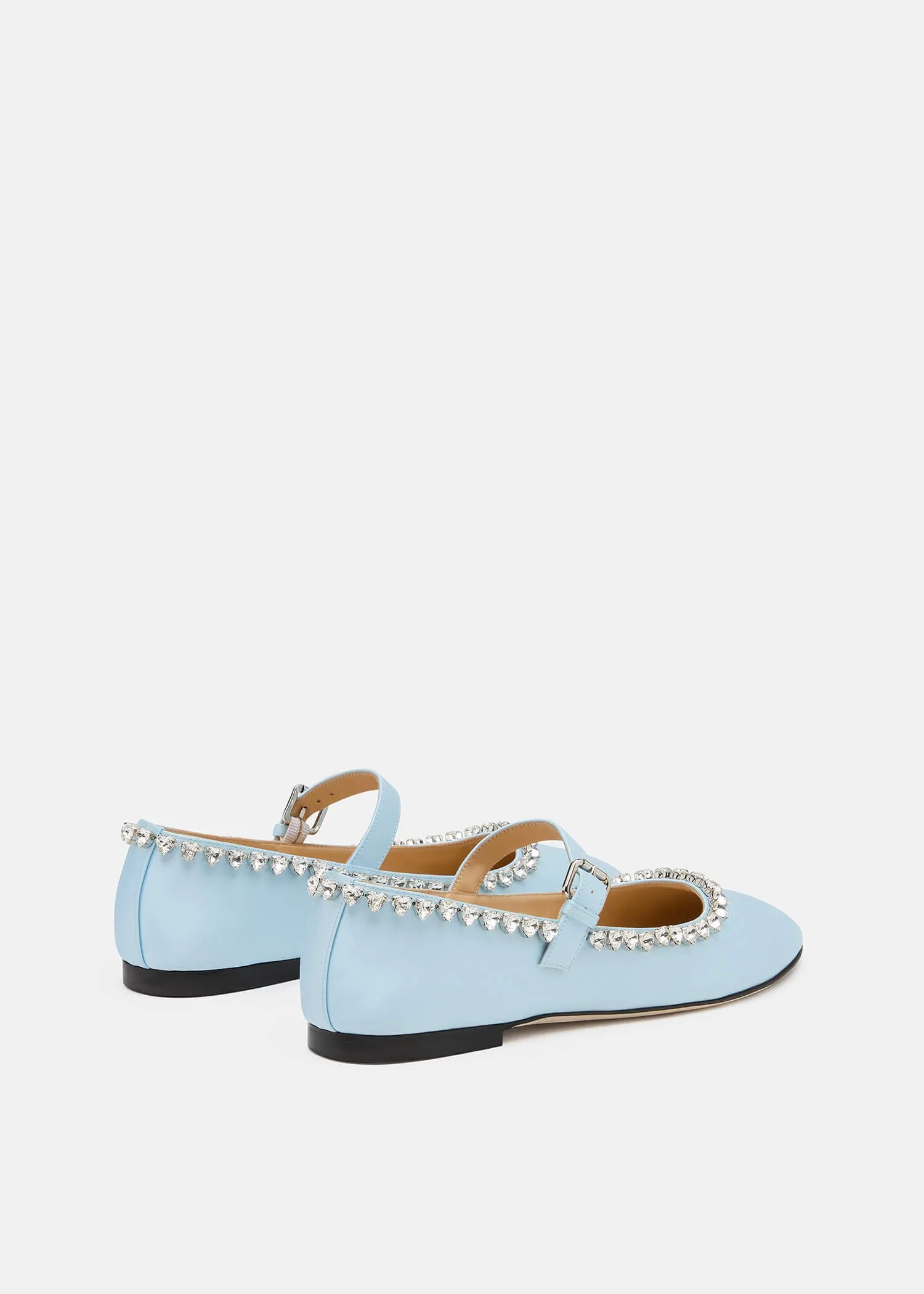 Audrey Sky Blue Satin Round Toe Ballerina sold by MACH & MACH product image thumbnail 4