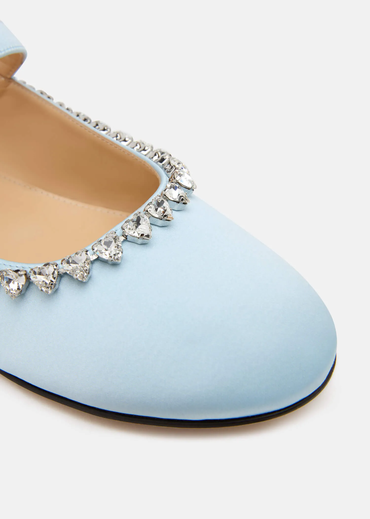 Audrey Sky Blue Satin Round Toe Ballerina sold by MACH & MACH product image thumbnail 5