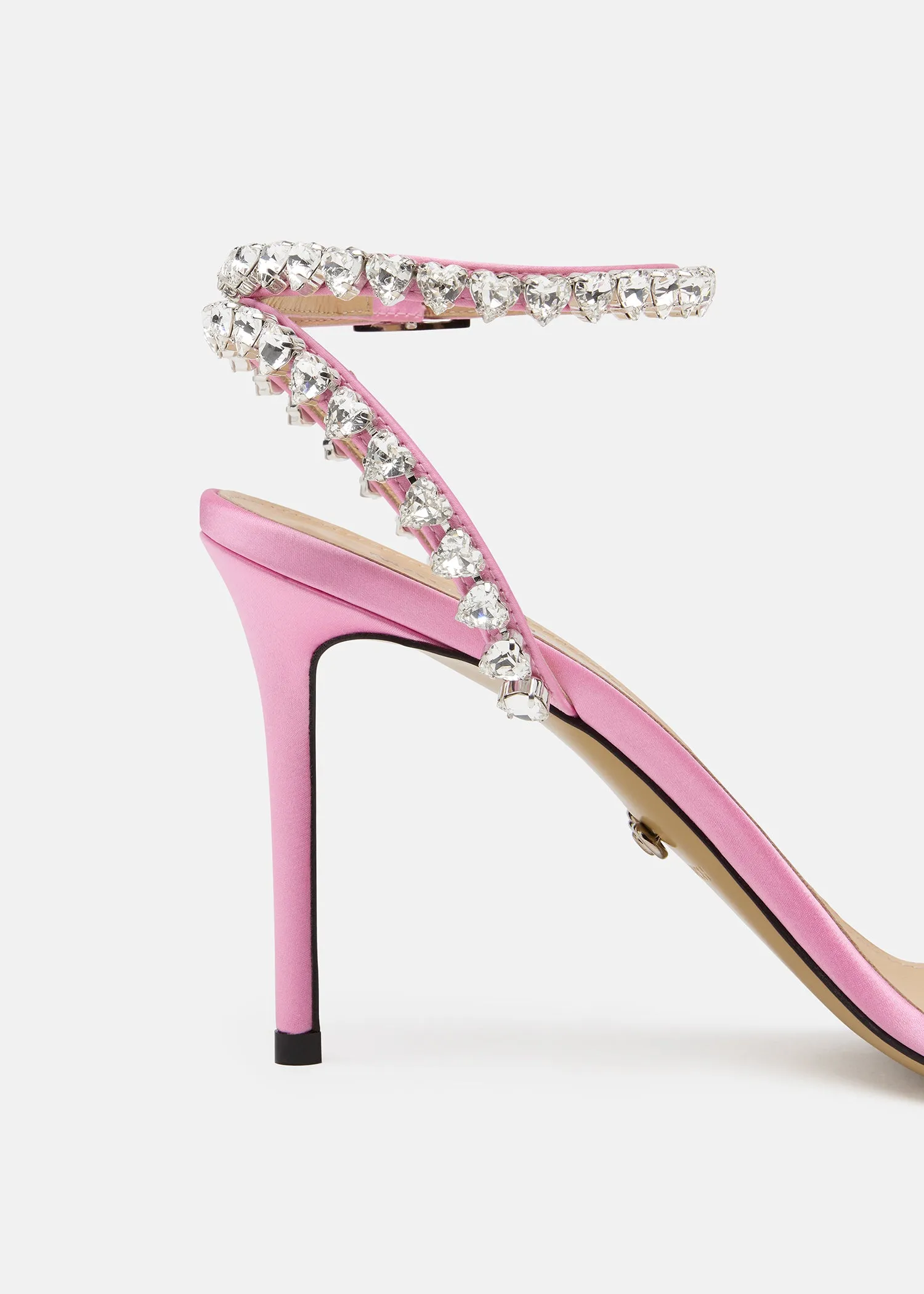 Audrey Crystal Round Toe Satin Sandals Pink sold by MACH & MACH product image thumbnail 5