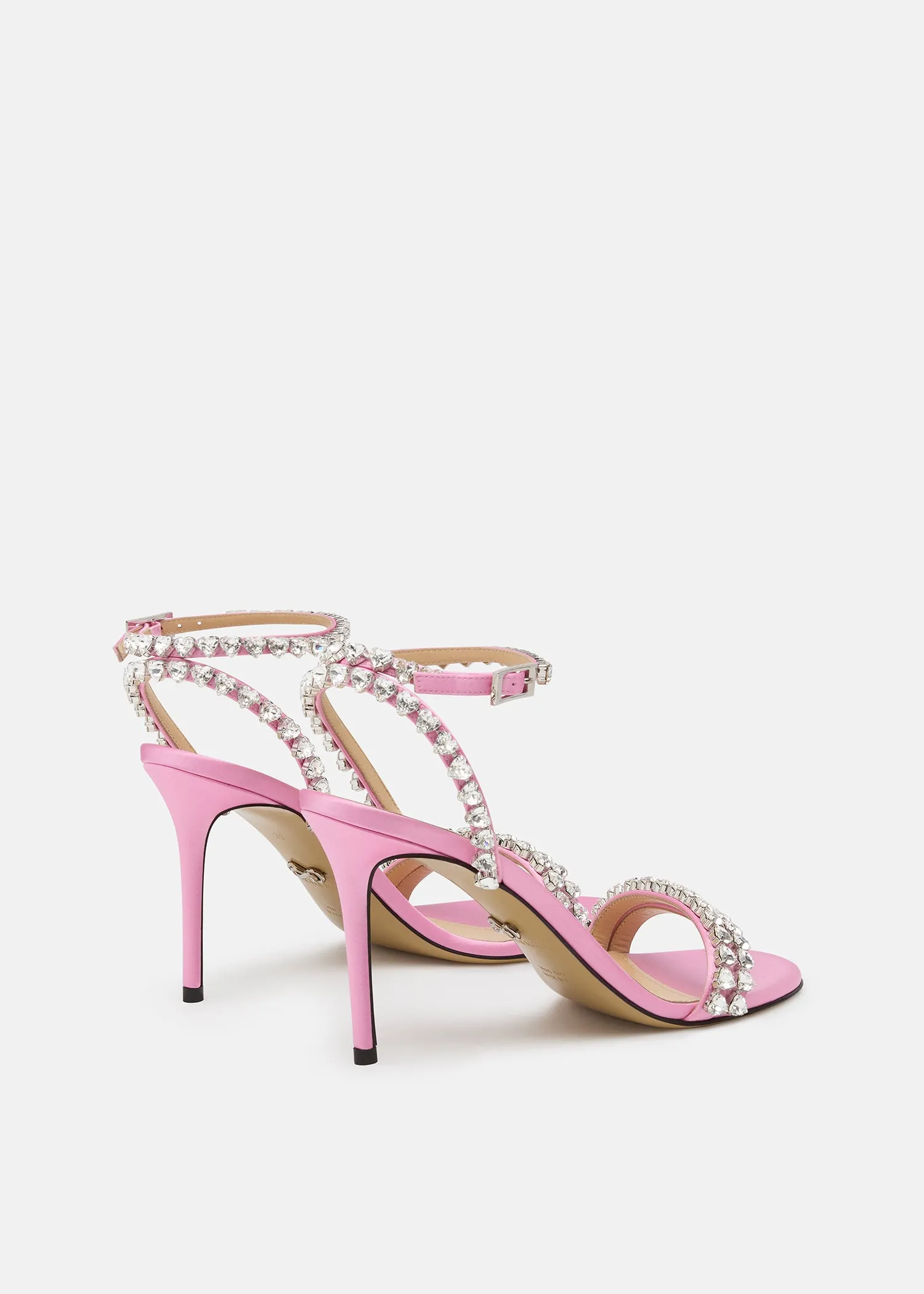Audrey Crystal Round Toe Satin Sandals Pink sold by MACH & MACH product image thumbnail 4
