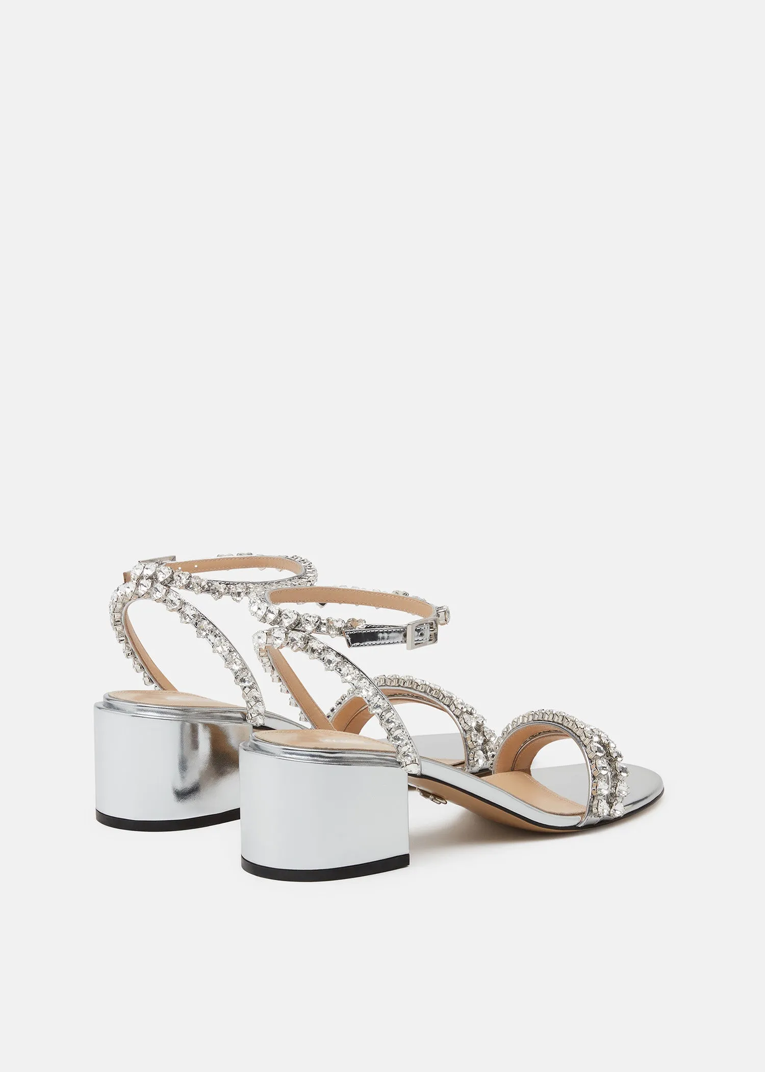 Audrey Crystal Round Toe Satin Sandals sold by MACH & MACH product image thumbnail 4