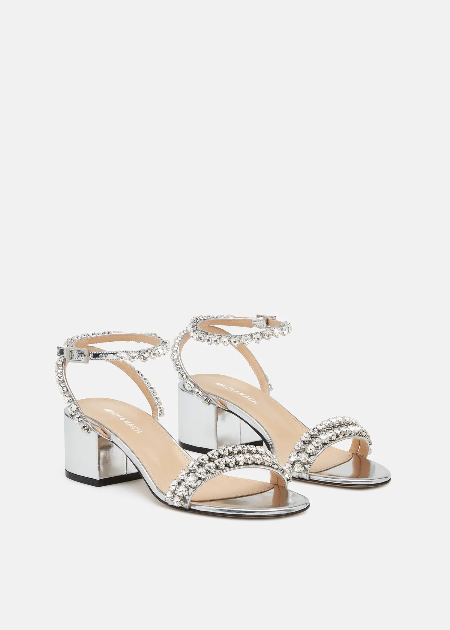 Audrey Crystal Round Toe Satin Sandals sold by MACH & MACH product image thumbnail 2