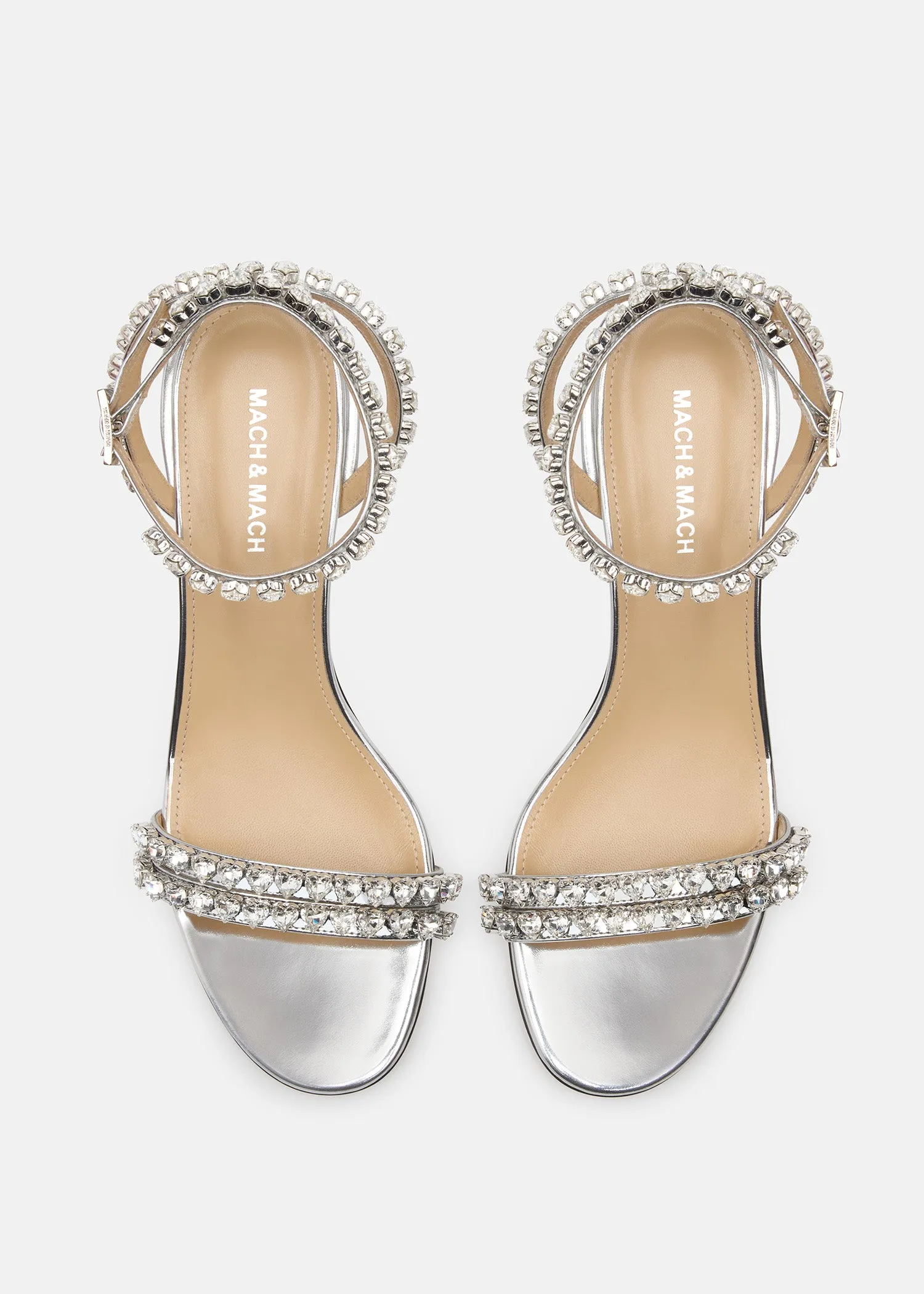 Audrey Crystal Round Toe Satin Sandals sold by MACH & MACH product image thumbnail 3