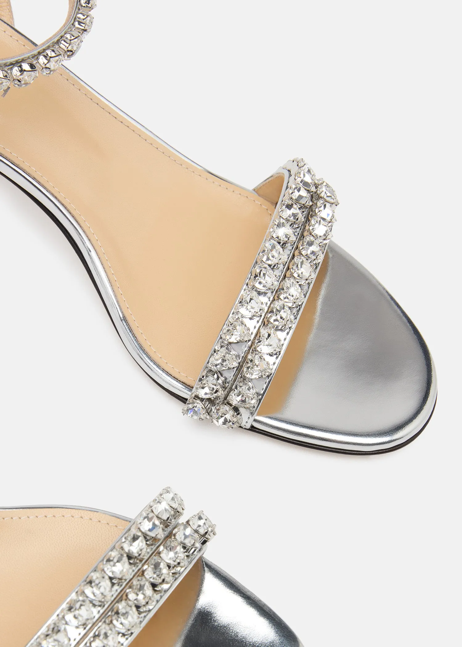 Audrey Crystal Round Toe Satin Sandals sold by MACH & MACH product image thumbnail 5