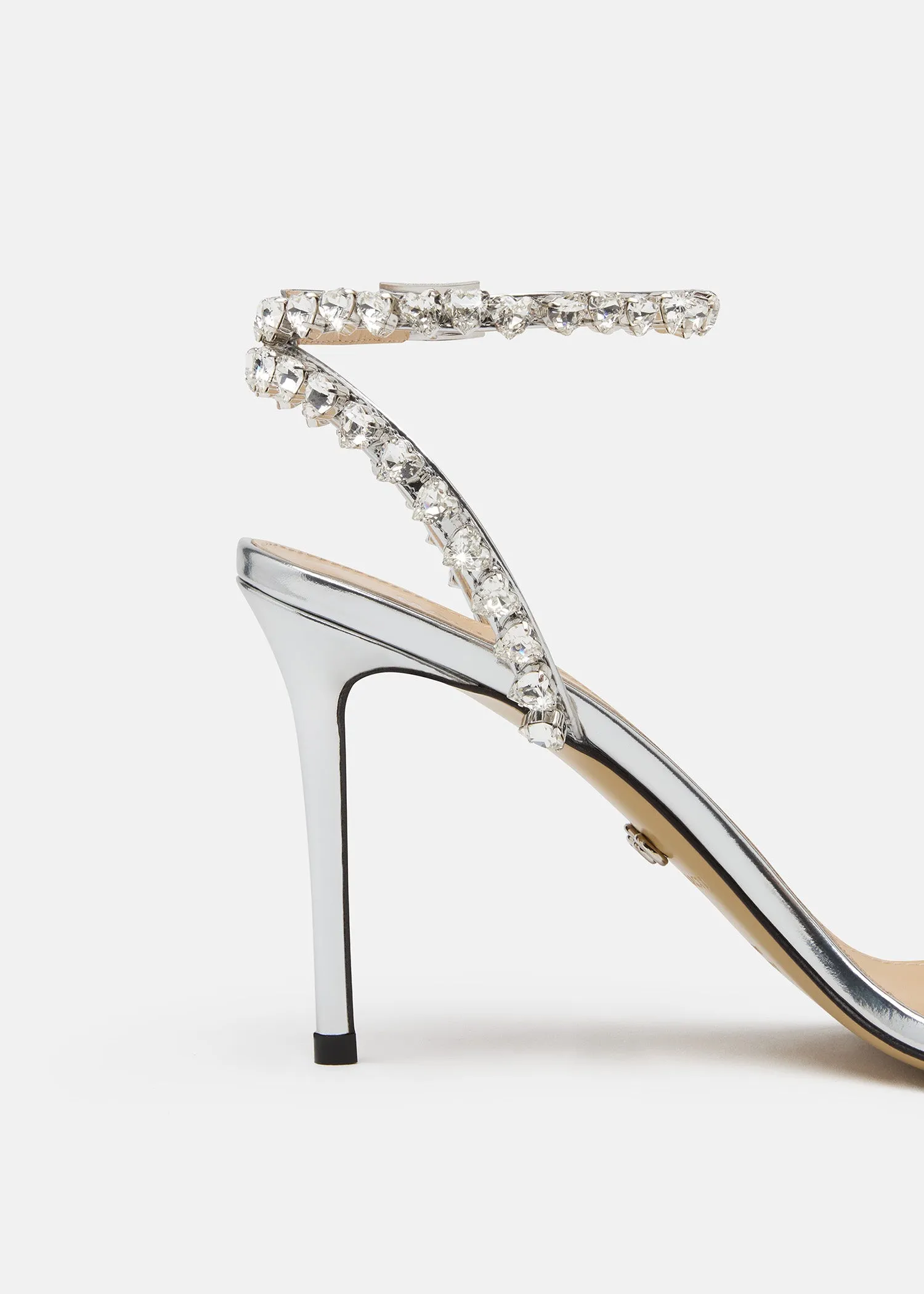 Audrey Crystal Round Toe Satin Sandals sold by MACH & MACH product image thumbnail 5