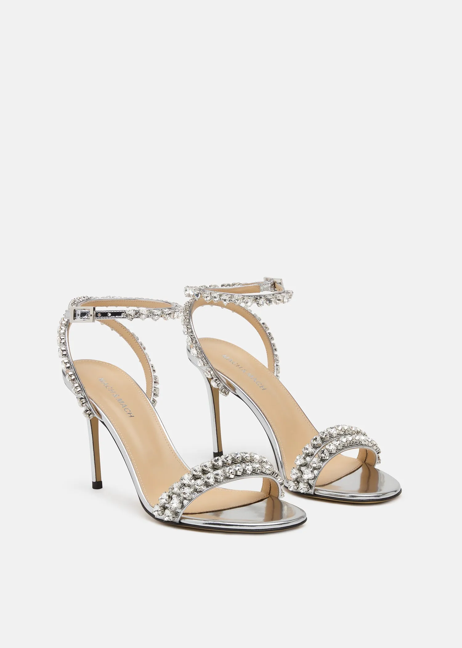 Audrey Crystal Round Toe Satin Sandals sold by MACH & MACH product image thumbnail 2