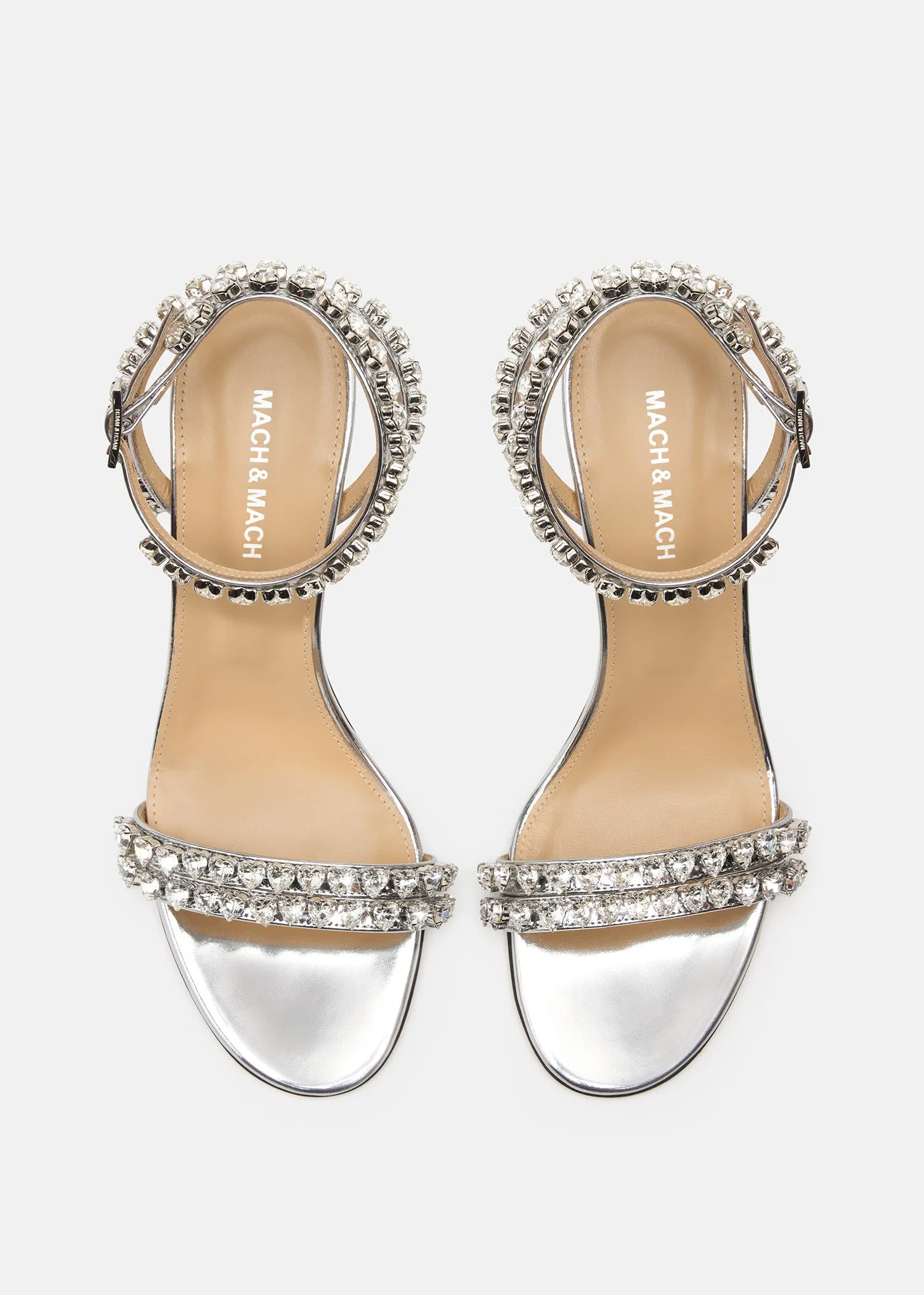 Audrey Crystal Round Toe Satin Sandals sold by MACH & MACH product image thumbnail 3