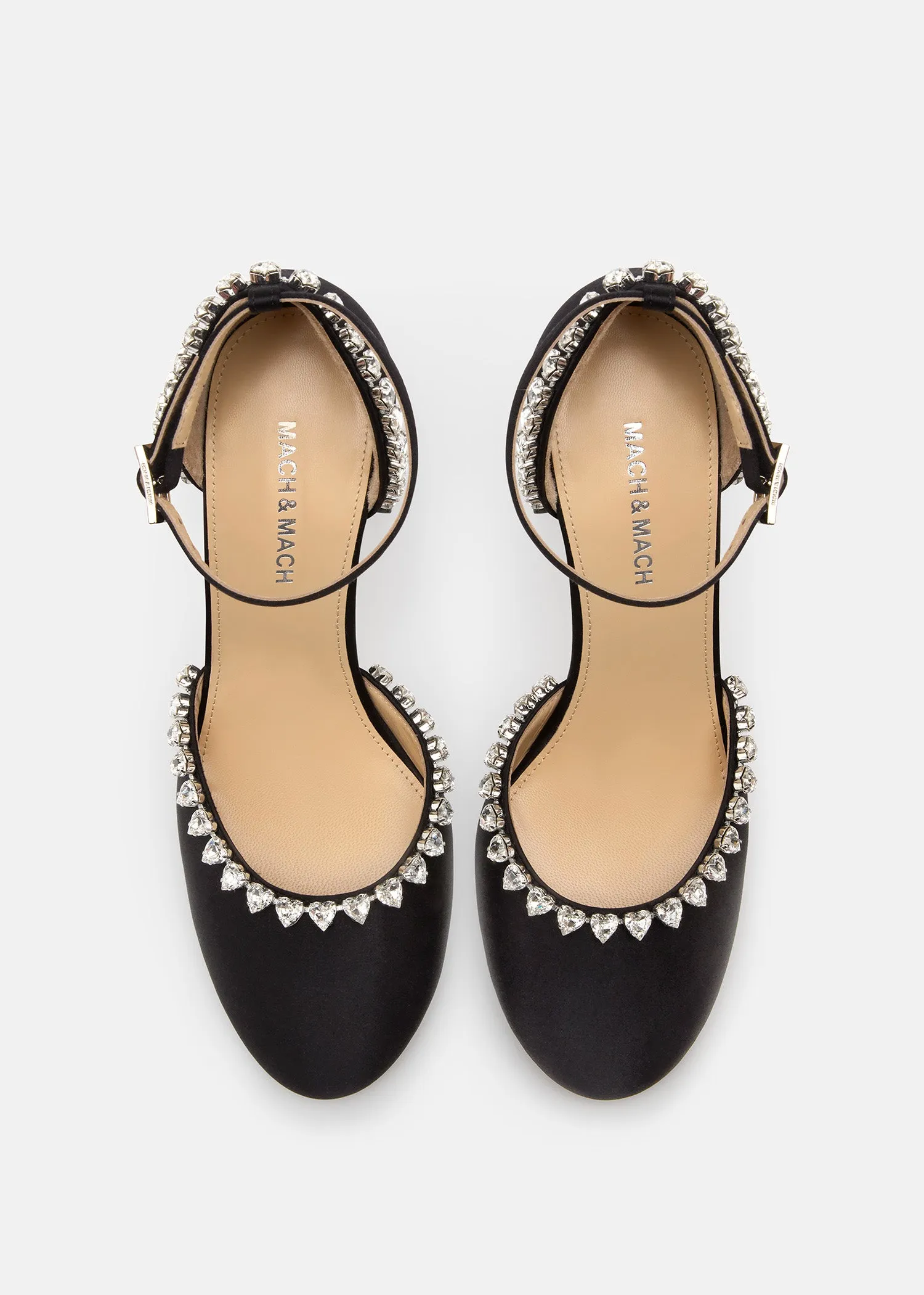 Audrey Crystal Round Toe Satin Sandals sold by MACH & MACH product image thumbnail 3