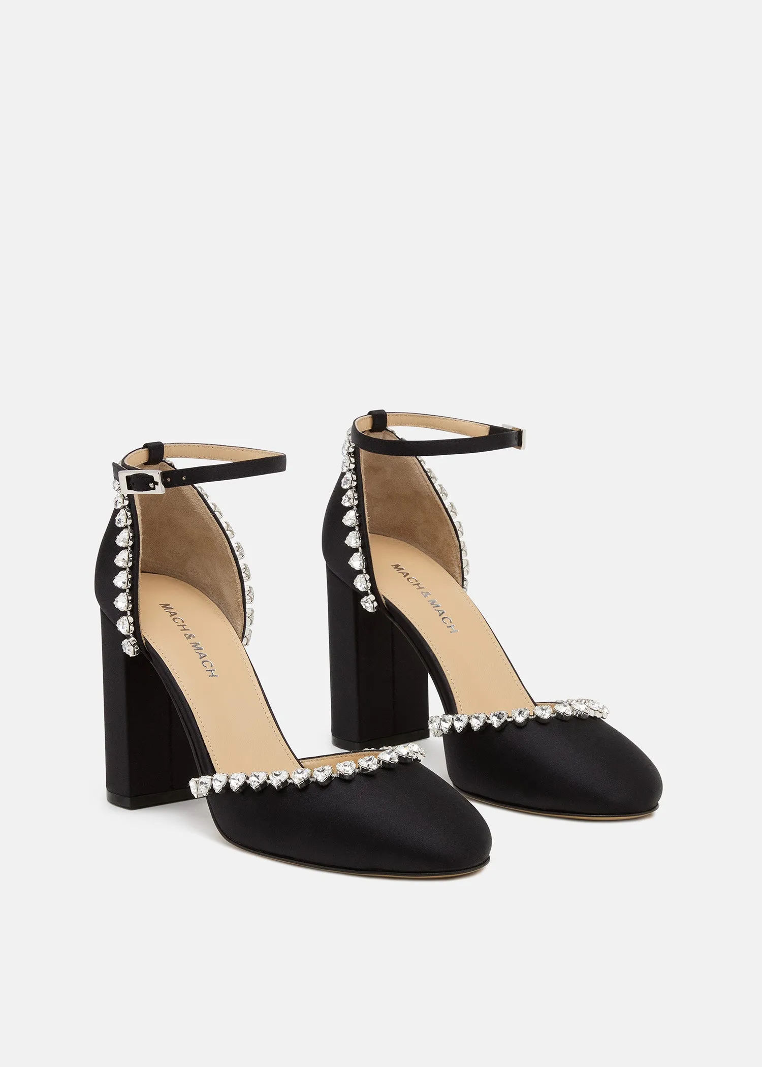 Audrey Crystal Round Toe Satin Sandals sold by MACH & MACH product image thumbnail 2