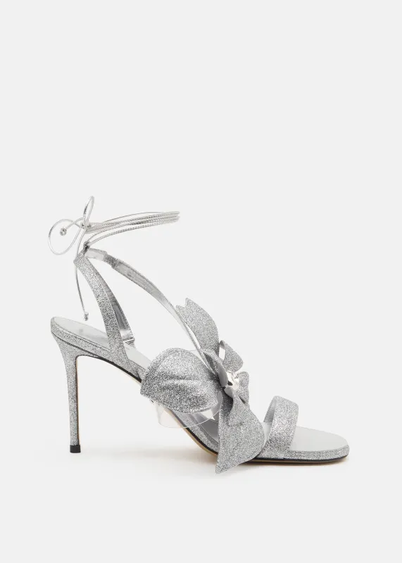 Orchid Silver Glitter Round Toe Sandals made by MACH & MACH