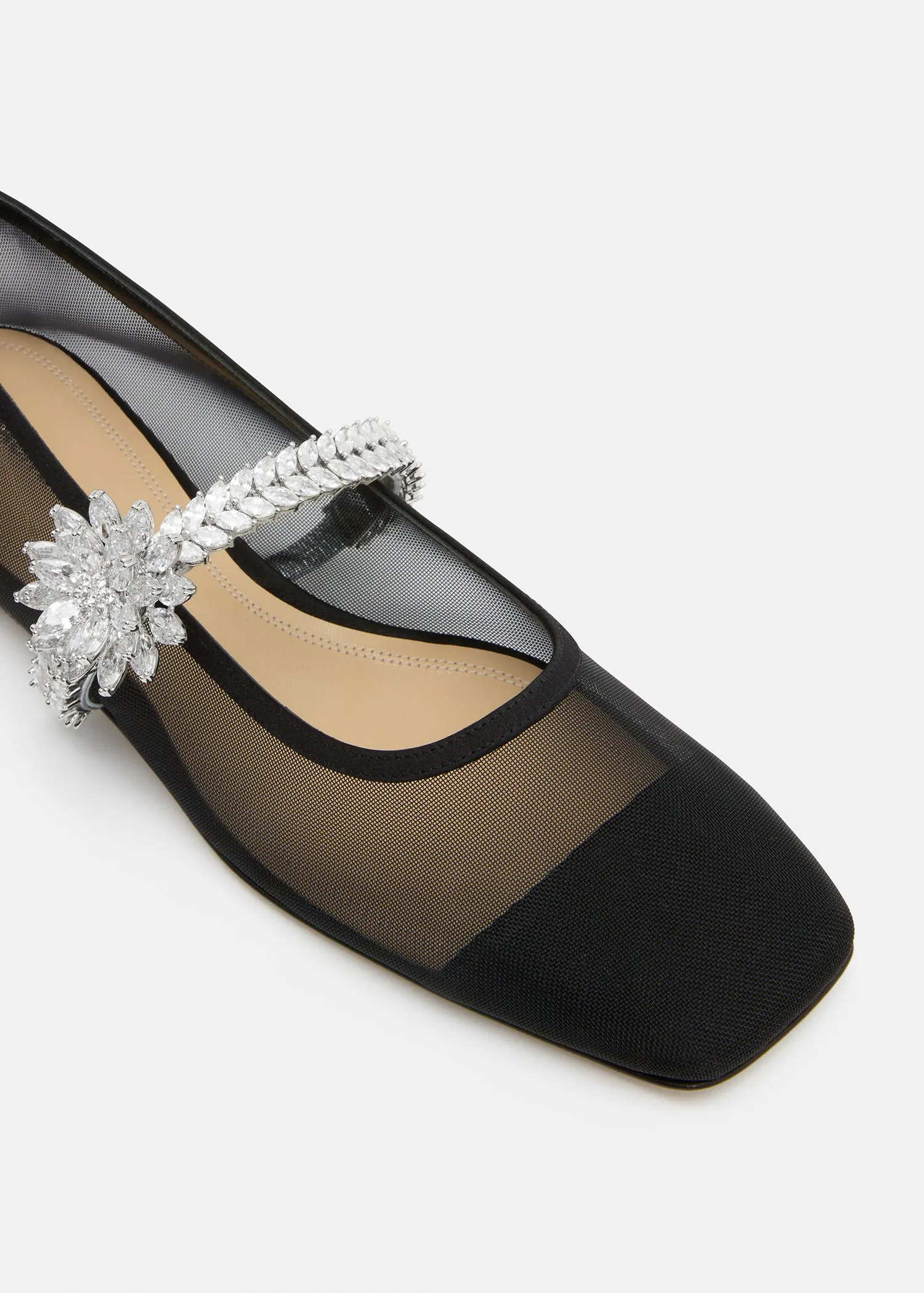 Lotus Flower Jewelled Mesh Ballerinas sold by MACH & MACH product image thumbnail 5