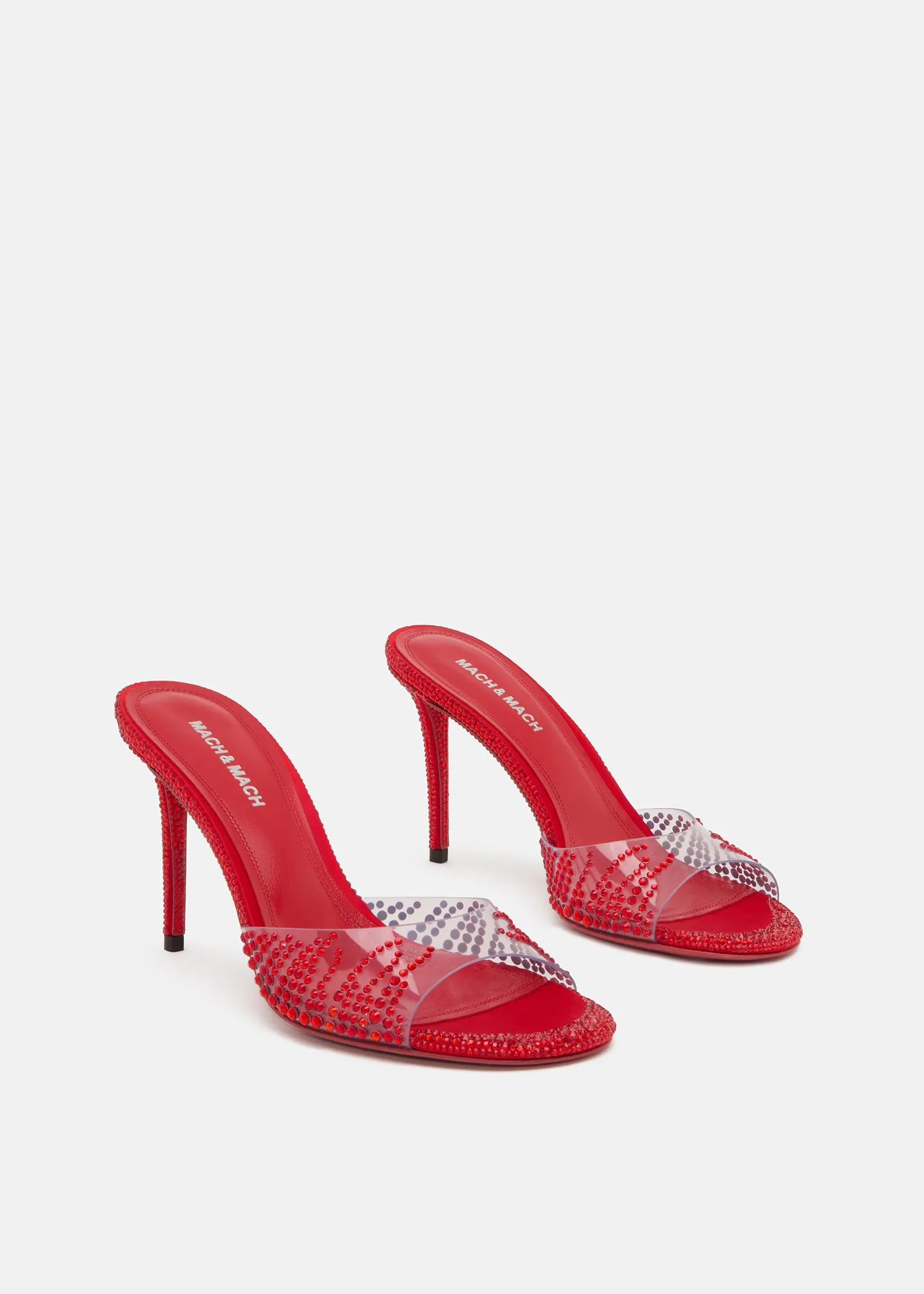 Crystal Flame Red Round Toe Mules sold by MACH & MACH product image thumbnail 2