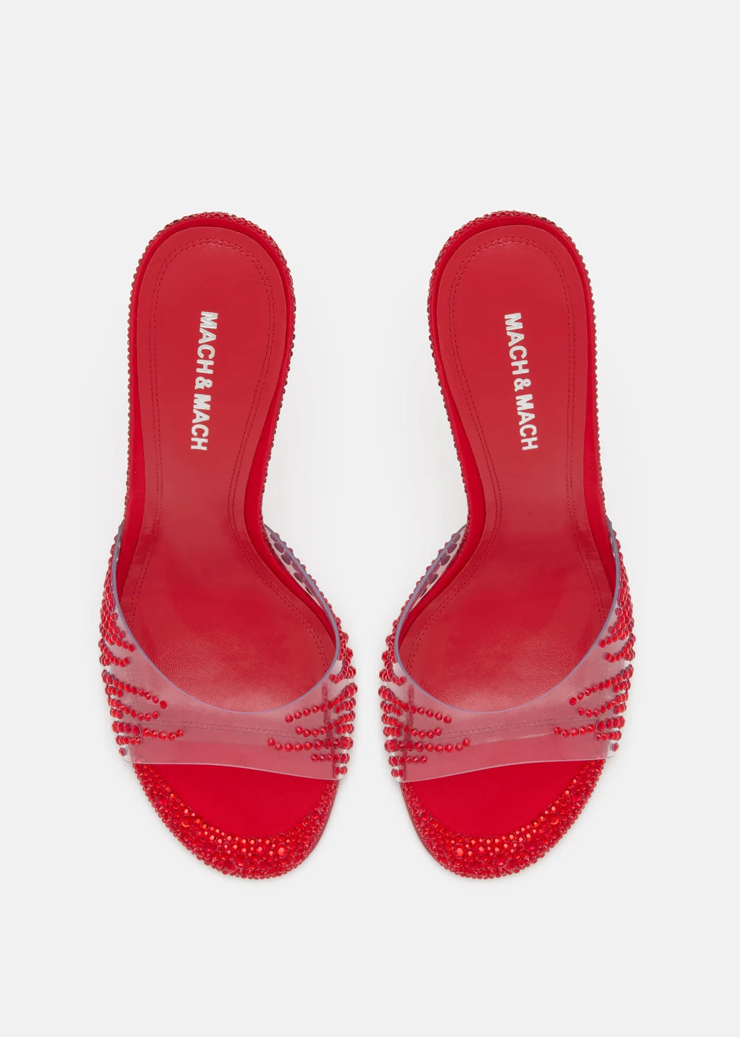 Crystal Flame Red Round Toe Mules sold by MACH & MACH product image thumbnail 3