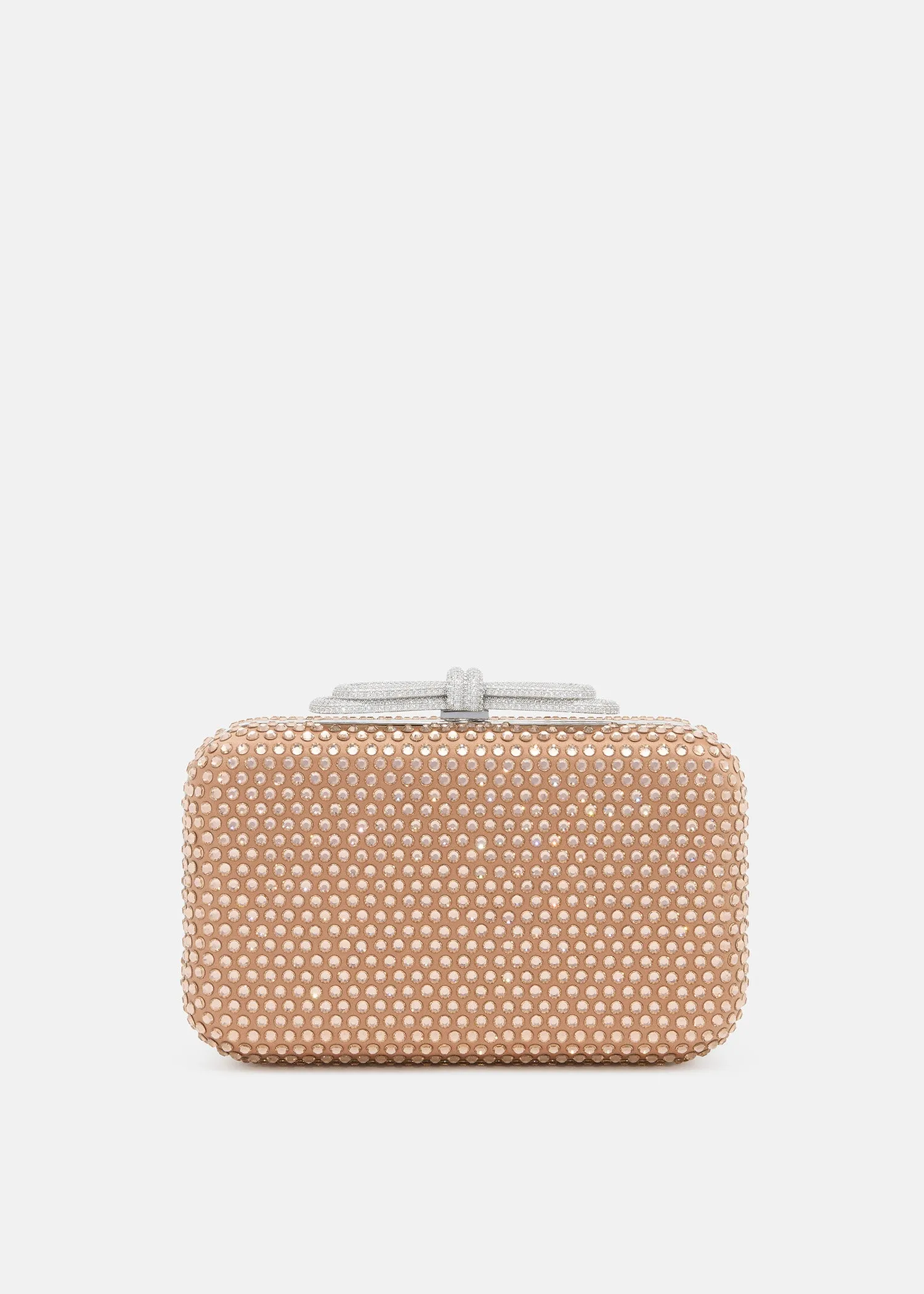 Double Bow Golden Brown Satin Clutch sold by MACH & MACH product image thumbnail 4