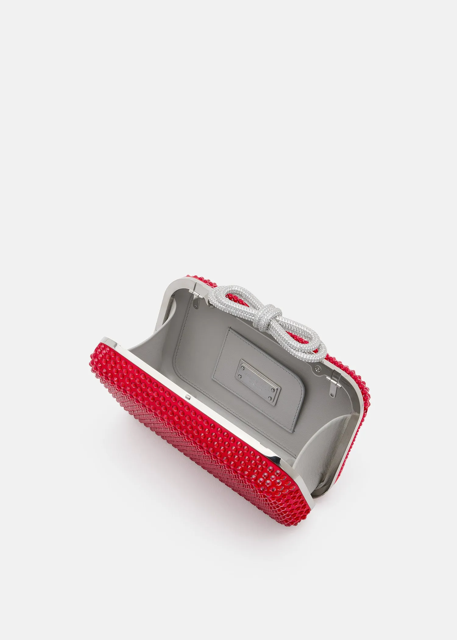 Double Bow Red Crystalized Satin Clutch sold by MACH & MACH product image thumbnail 3