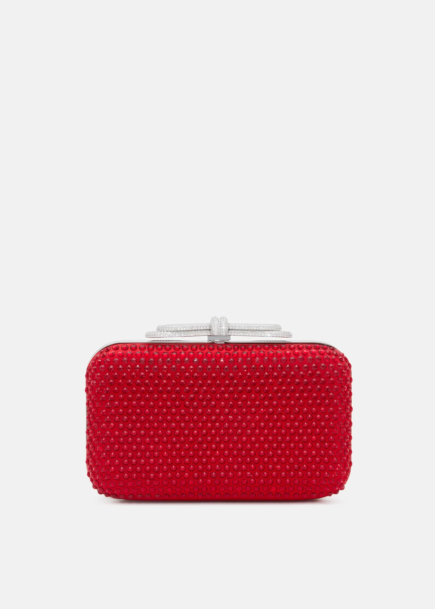 Double Bow Red Crystalized Satin Clutch sold by MACH & MACH product image thumbnail 4