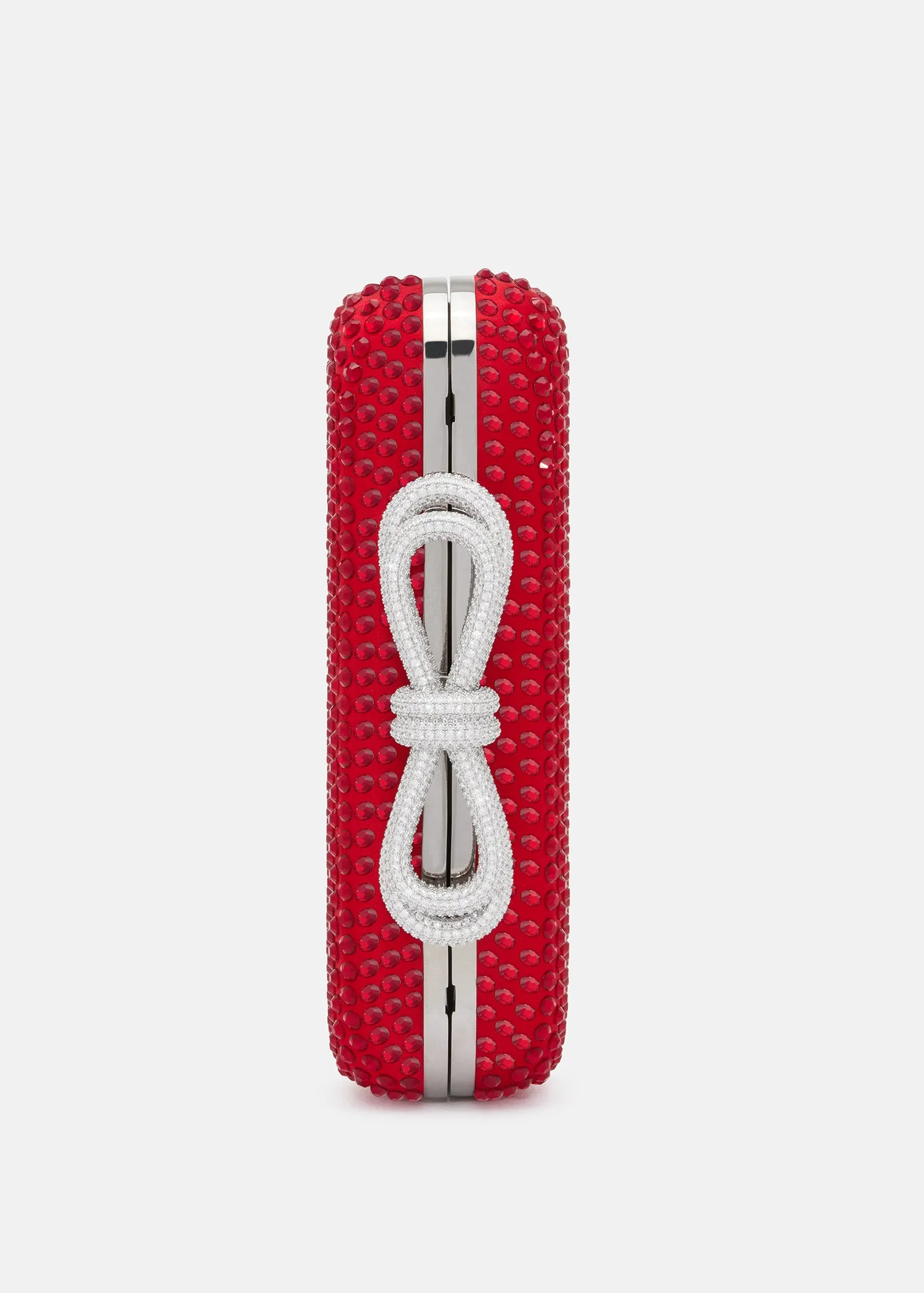 Double Bow Red Crystalized Satin Clutch sold by MACH & MACH product image thumbnail 5