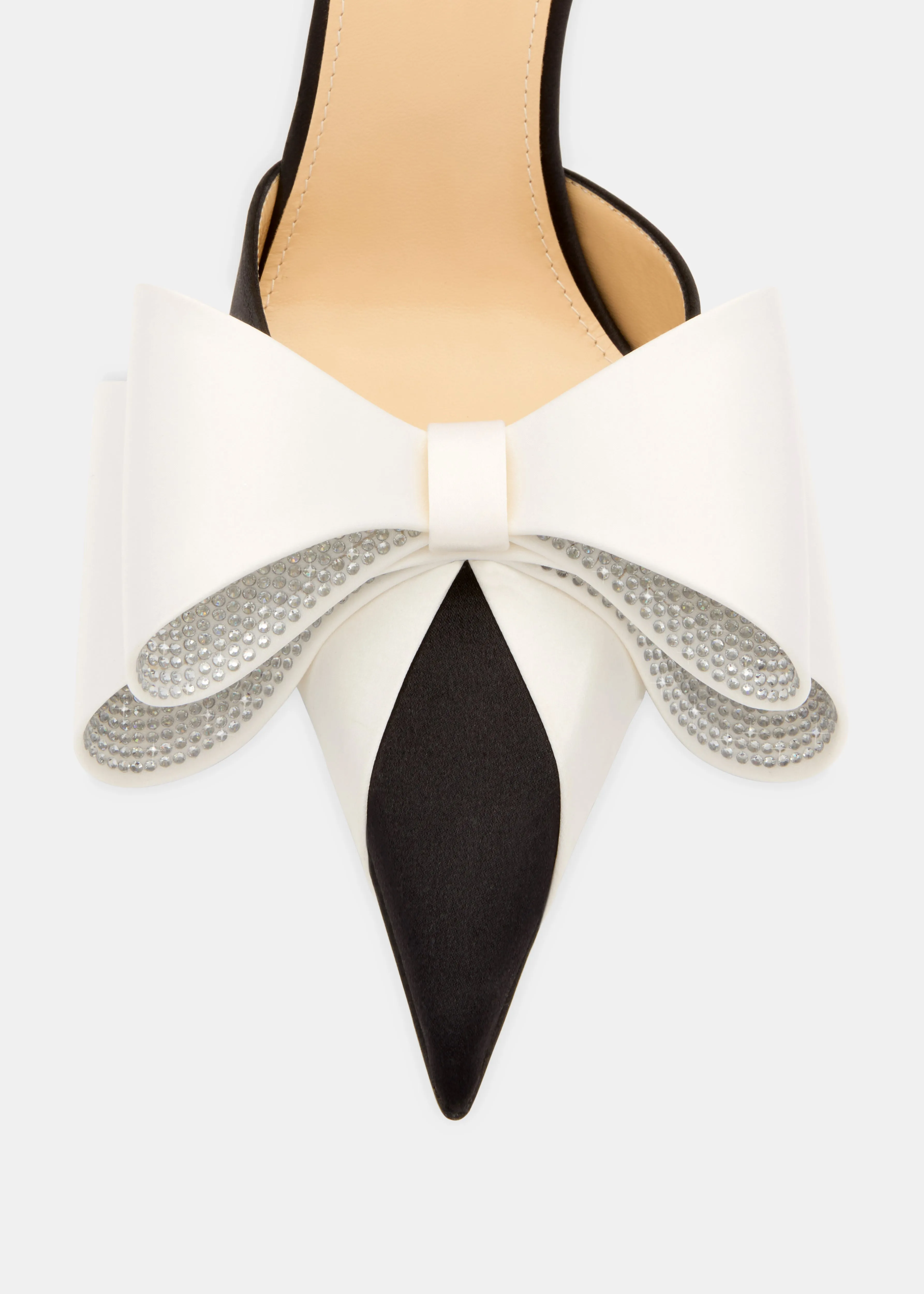 Le Cadeau White and Black Satin Slingback Pumps sold by MACH & MACH product image thumbnail 5