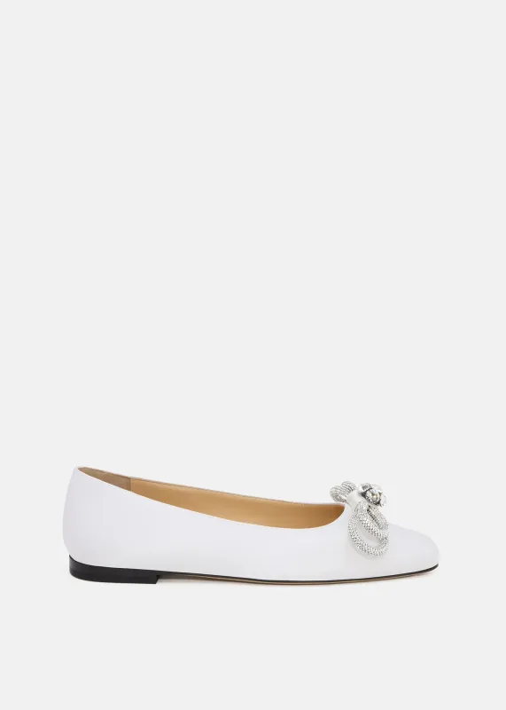 Double Bow Satin Flats sold by MACH & MACH