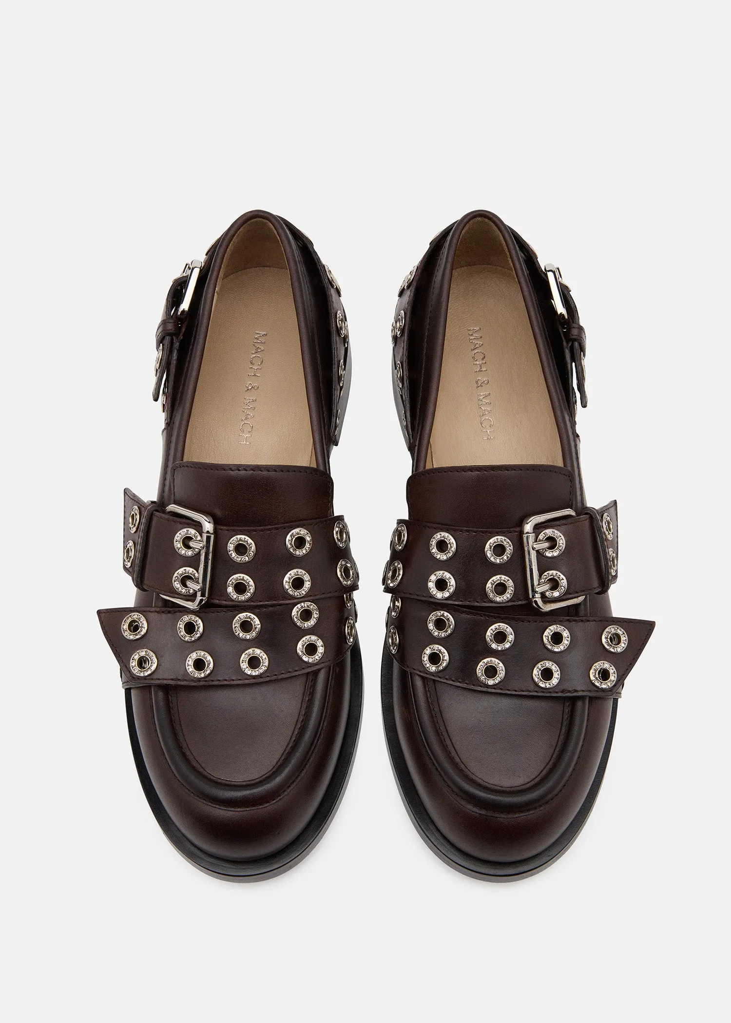 Buckle Belt Vintage Leather Loafers sold by MACH & MACH product image thumbnail 3