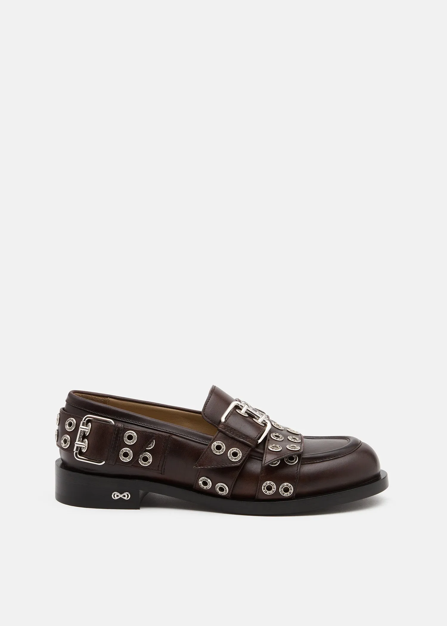 Buckle Belt Vintage Leather Loafers sold by MACH & MACH