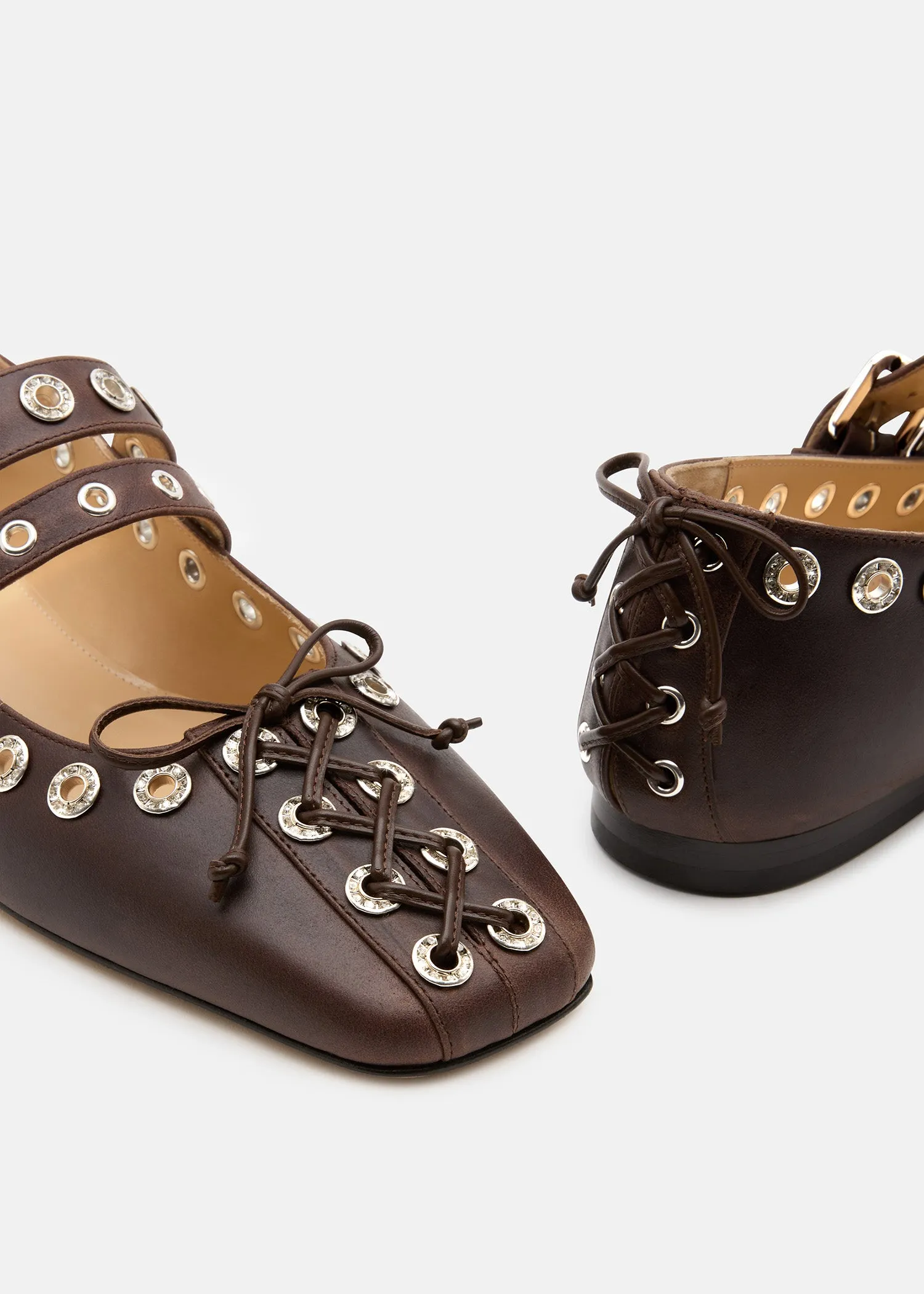 Crystalized Corset Square Toe Ballet Flats sold by MACH & MACH product image thumbnail 5