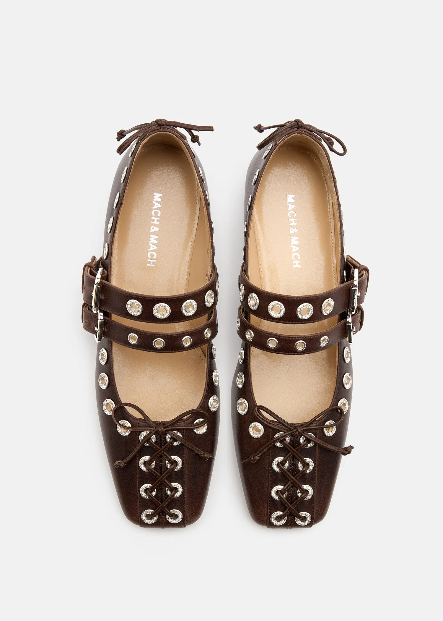 Crystalized Corset Square Toe Ballet Flats sold by MACH & MACH product image thumbnail 3