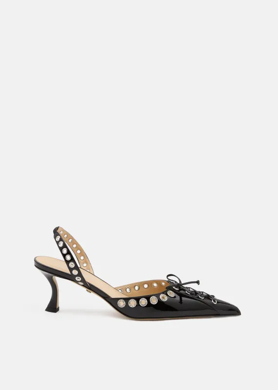 Crystalized Corset Pointed Toe Slingback made by MACH & MACH