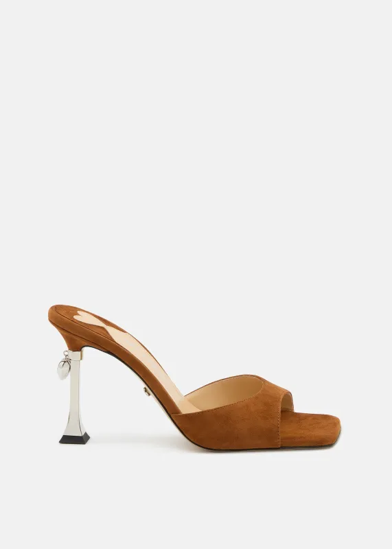 Puffy Heart Ring Square Toe Mules 95mm made by MACH & MACH