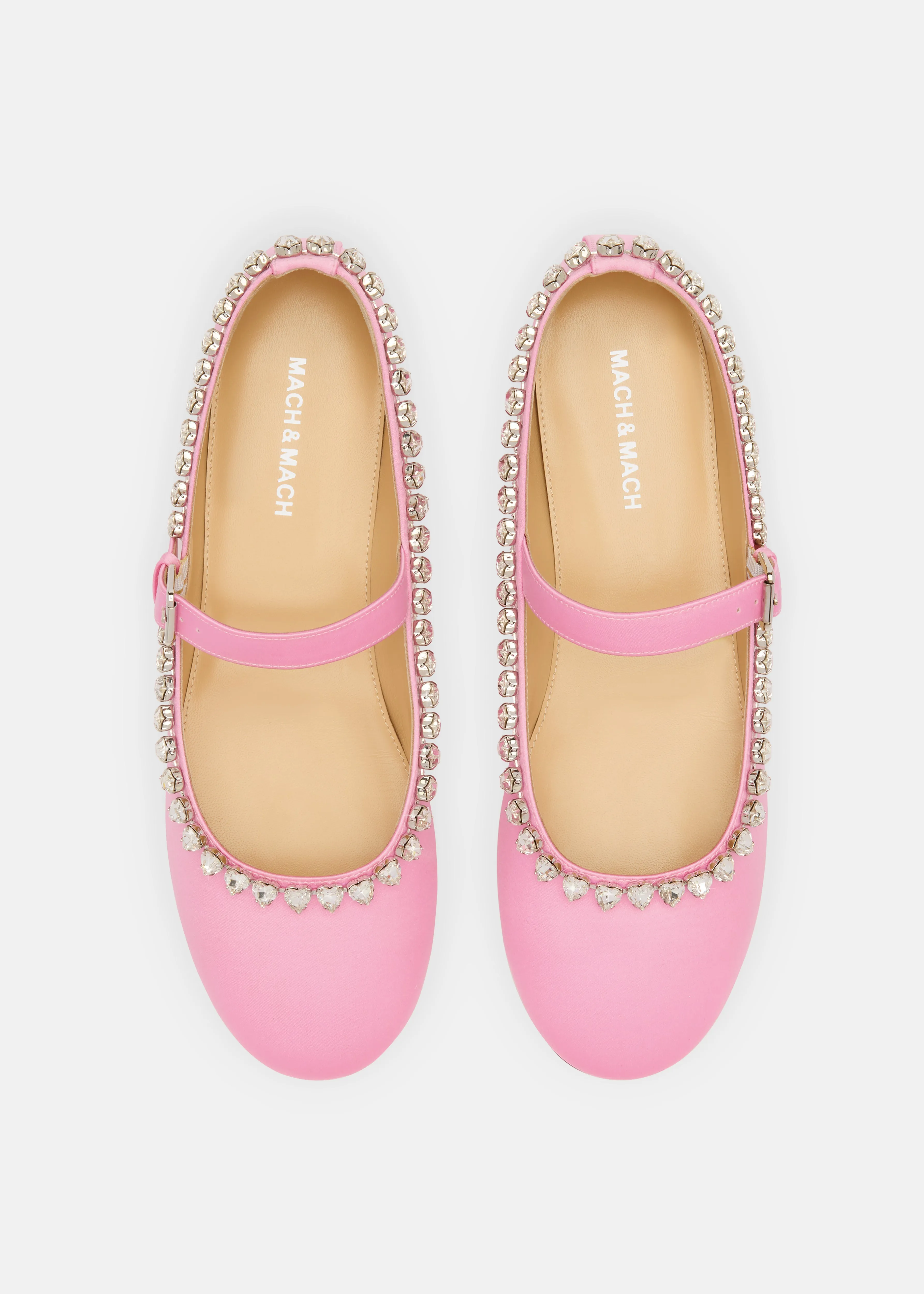 Audrey Pink Satin Round Toe Ballerina sold by MACH & MACH product image thumbnail 3