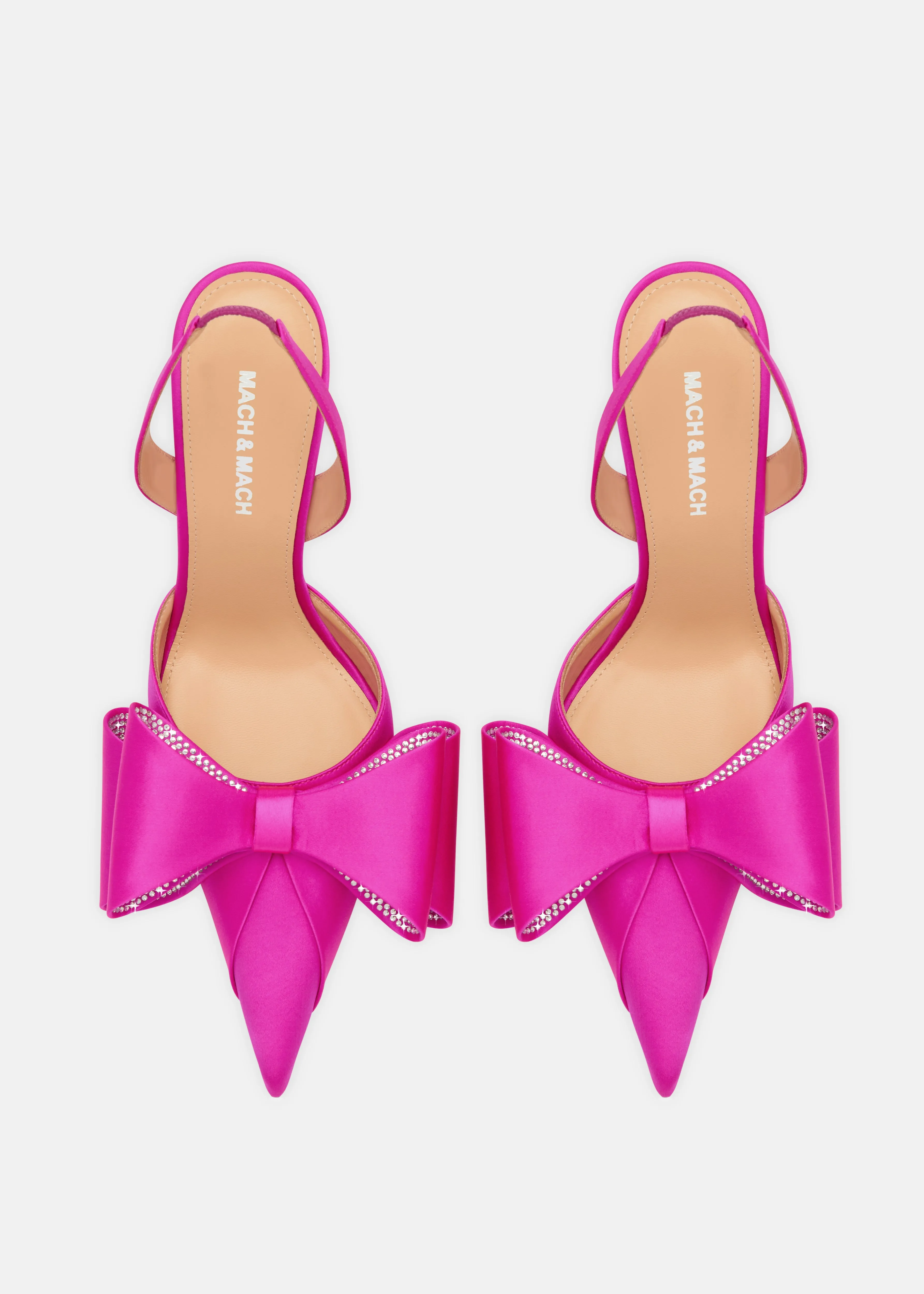 Le Cadeau Fuchsia Satin Slingback Pumps sold by MACH & MACH product image thumbnail 3