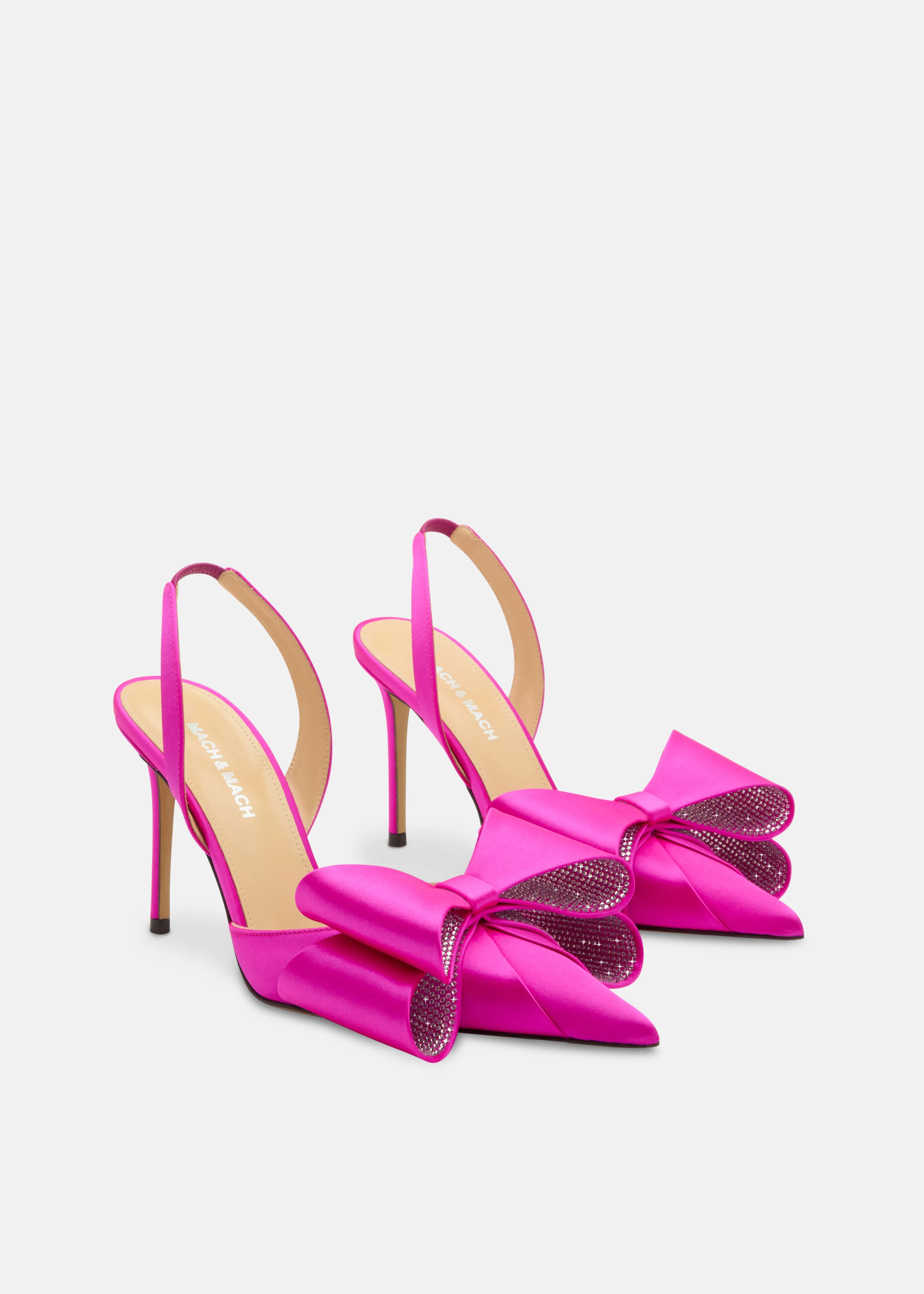 Le Cadeau Fuchsia Satin Slingback Pumps sold by MACH & MACH product image thumbnail 2