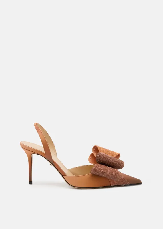Le Cadeau' Brown Aqua Gradient Slingbacks made by MACH & MACH
