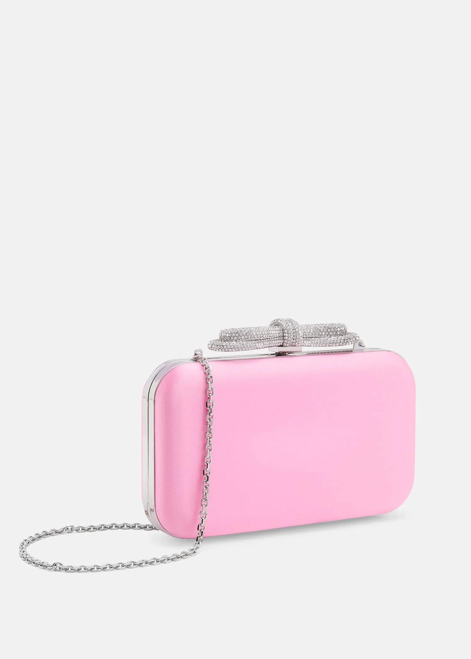 DOUBLE BOW PINK SATIN CLUTCH SMALL sold by MACH & MACH product image thumbnail 2