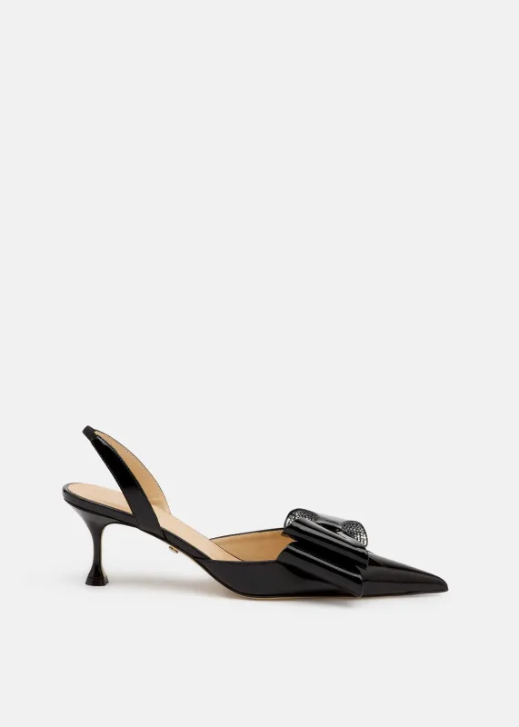 Le Cadeau Patent Slingbacks made by MACH & MACH