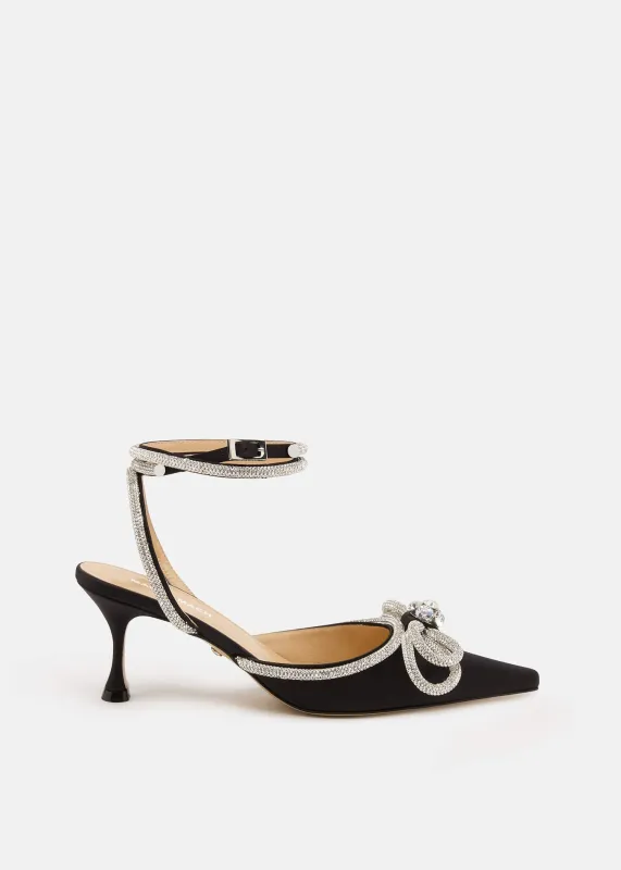 Double Bow Satin Pumps made by MACH & MACH