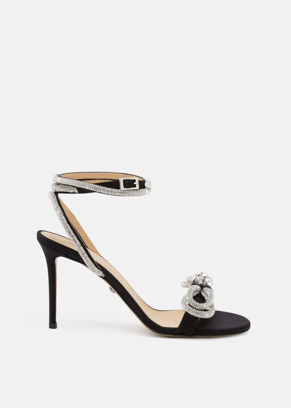 Double Bow Satin Sandals made by MACH & MACH