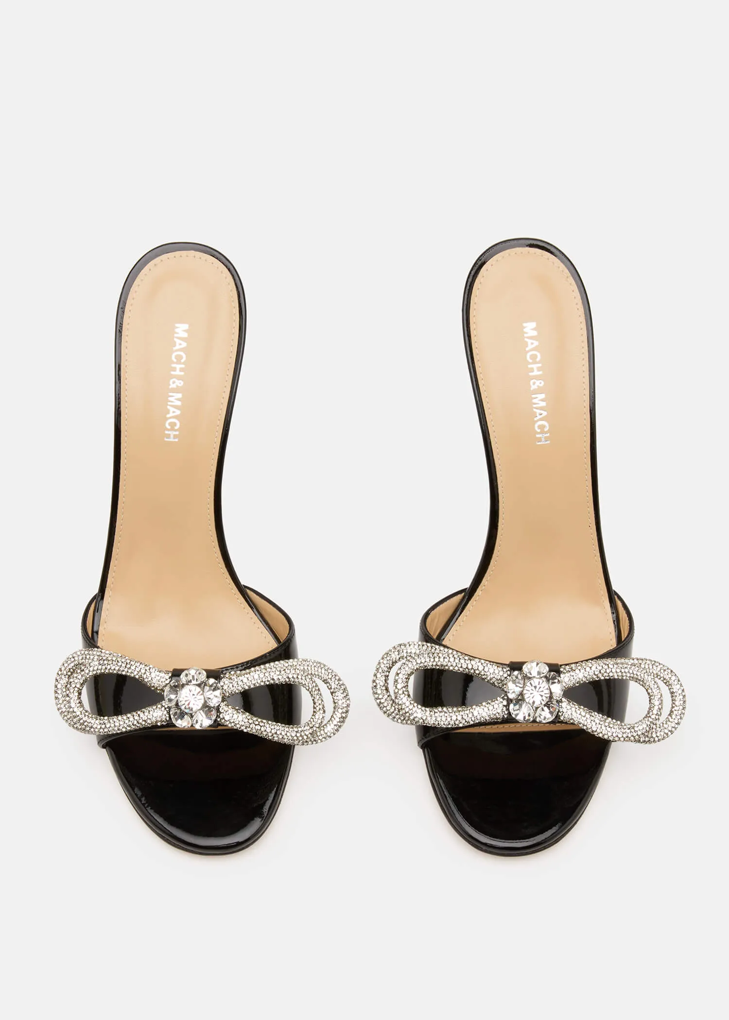 Double Bow Patent Mules sold by MACH & MACH product image thumbnail 3