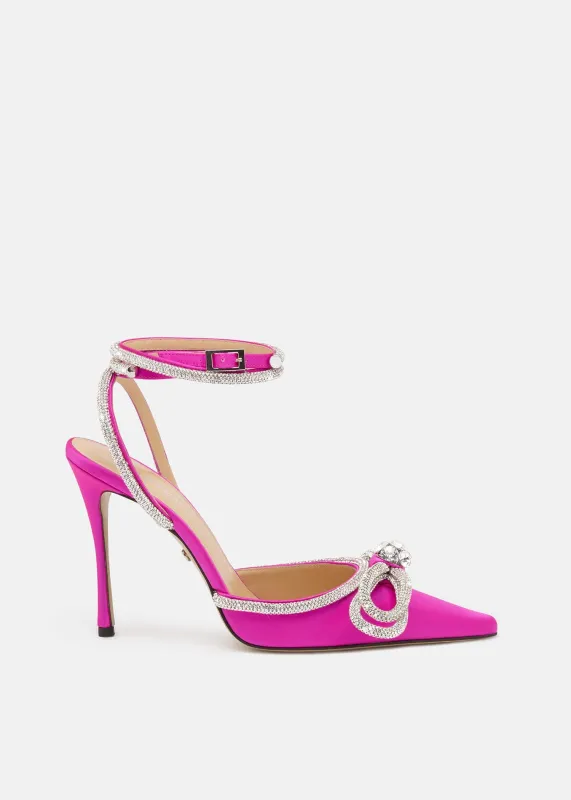 Double Bow Satin Pumps made by MACH & MACH