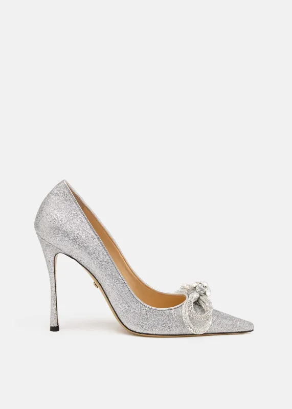 Double Bow Glitter Pumps made by MACH & MACH