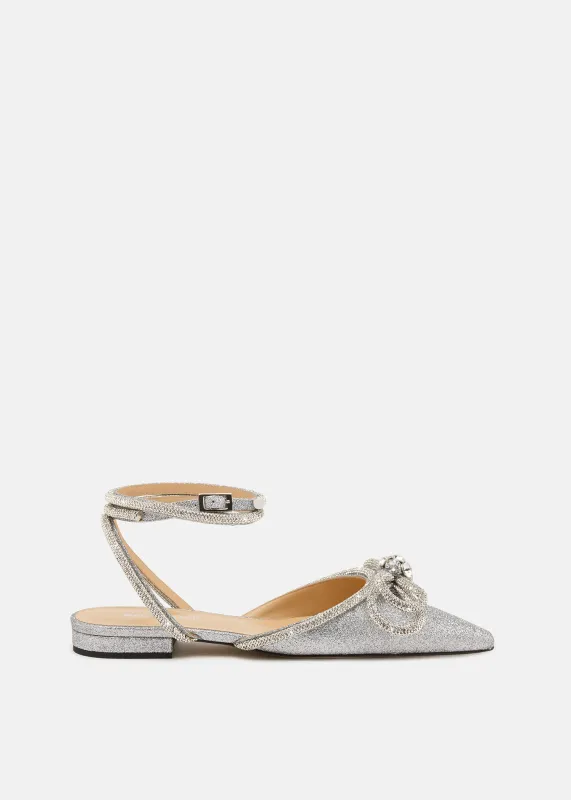 Double Bow Glitter Flats sold by MACH & MACH