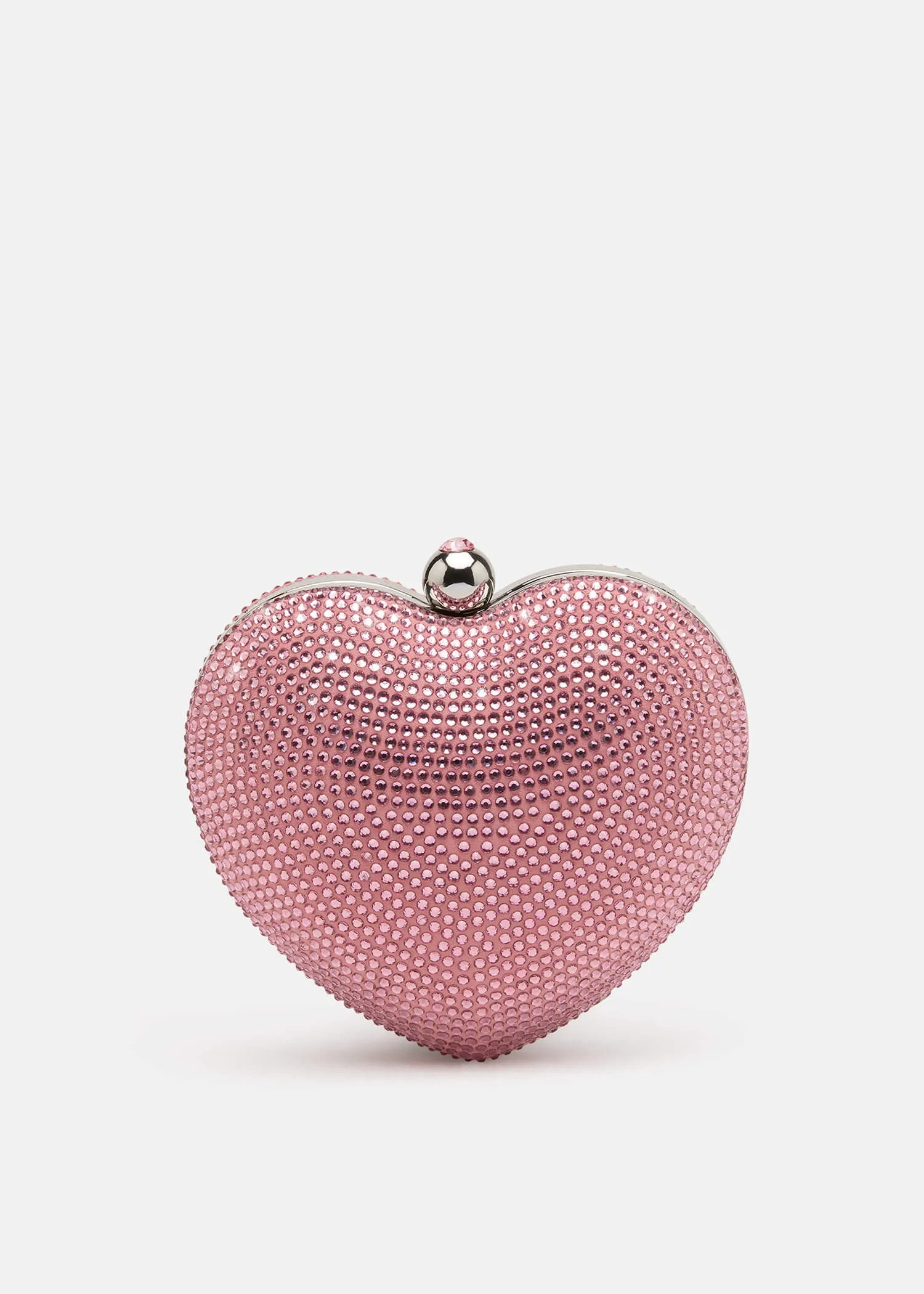Crystal Heart Suede Clutch sold by MACH & MACH