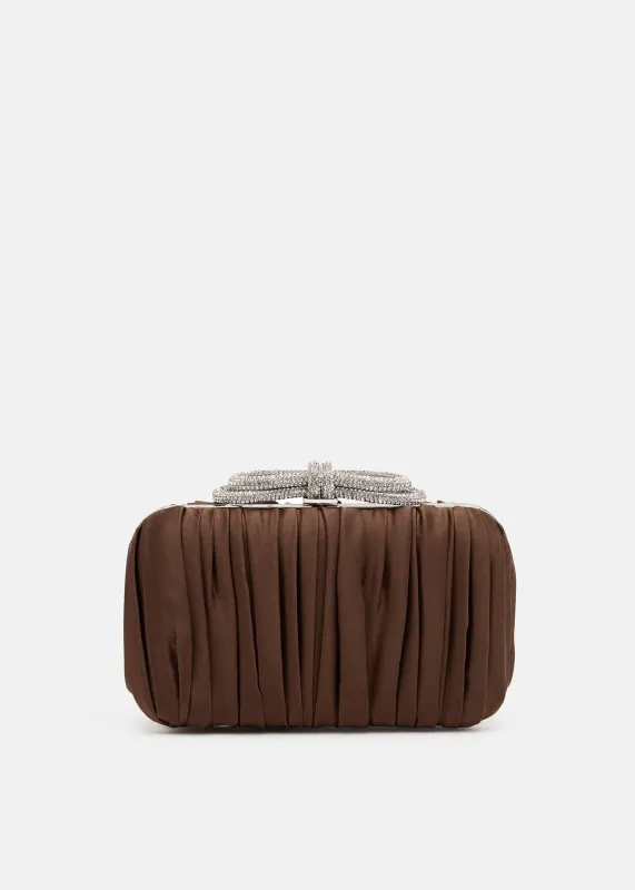Double Bow Satin Clutch made by MACH & MACH