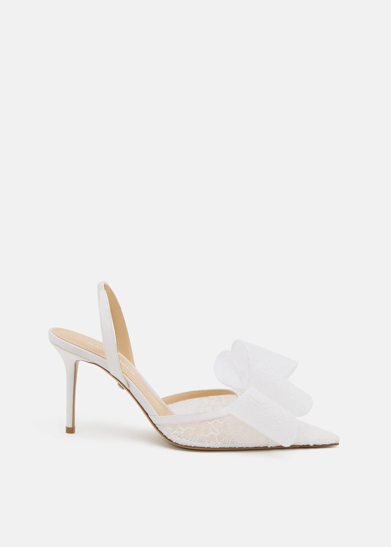 Le Cadeau White Lace Slingback sold by MACH & MACH