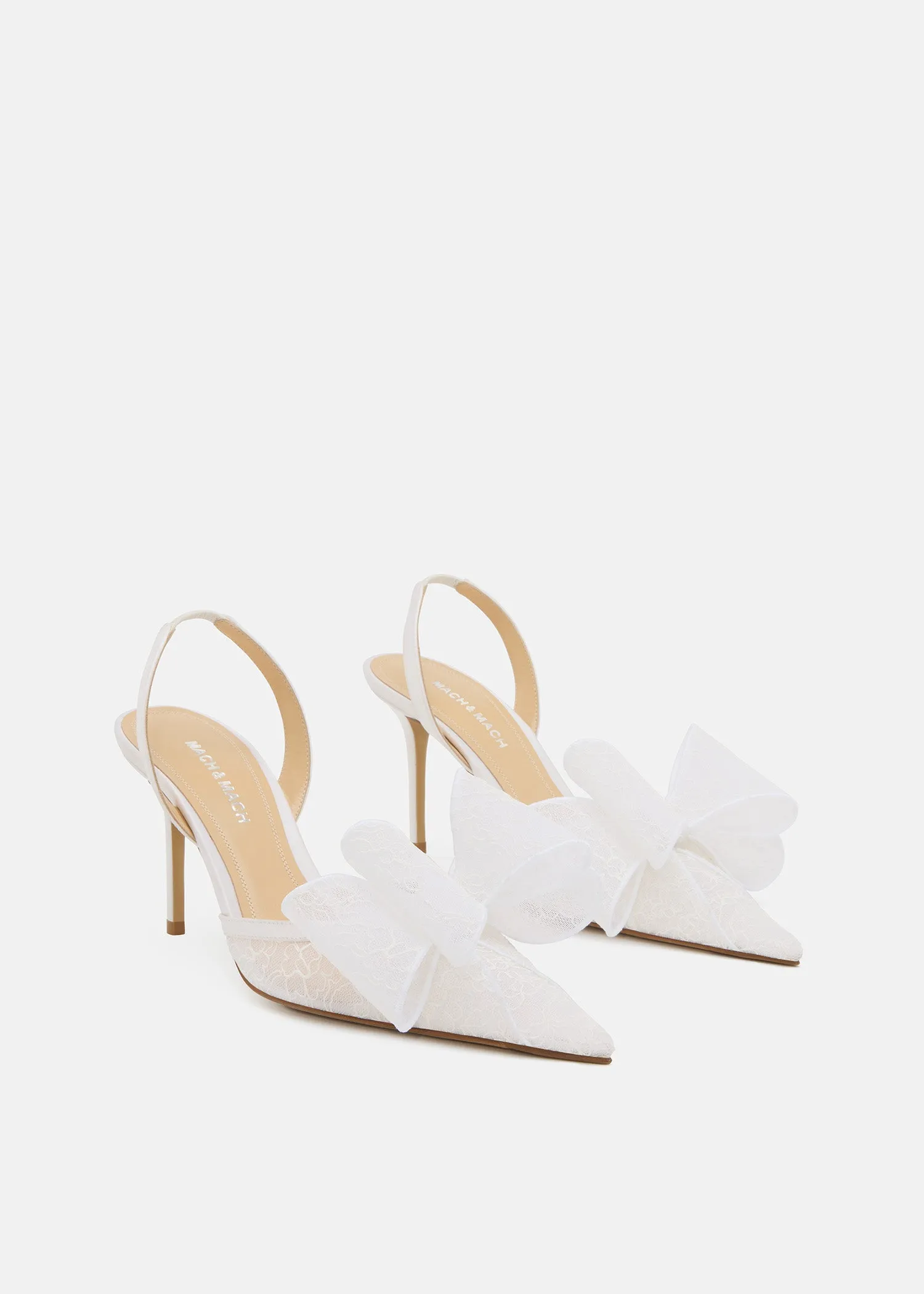 Le Cadeau White Lace Slingback sold by MACH & MACH product image thumbnail 2