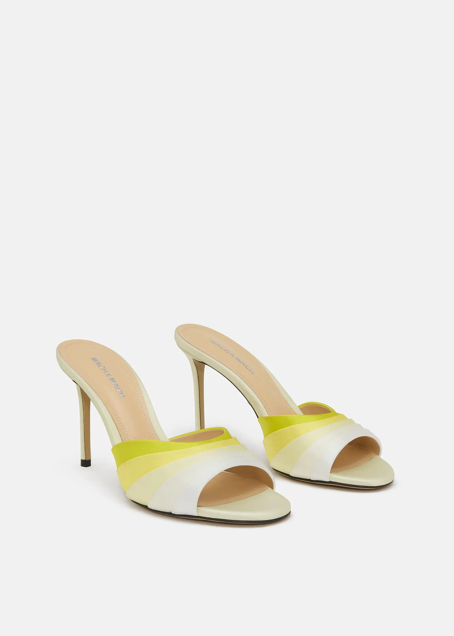Gradient Butter Yellow Satin Mules sold by MACH & MACH product image thumbnail 3