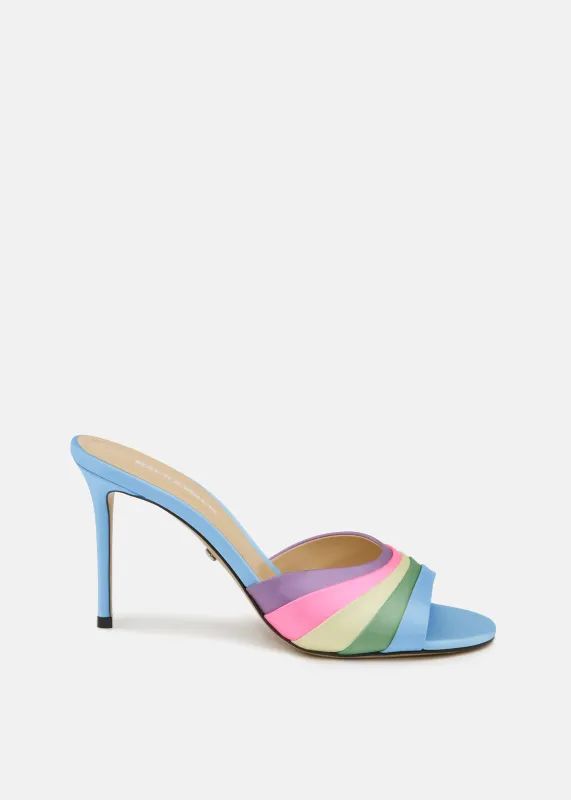 Gradient Multicolor Satin Mules made by MACH & MACH