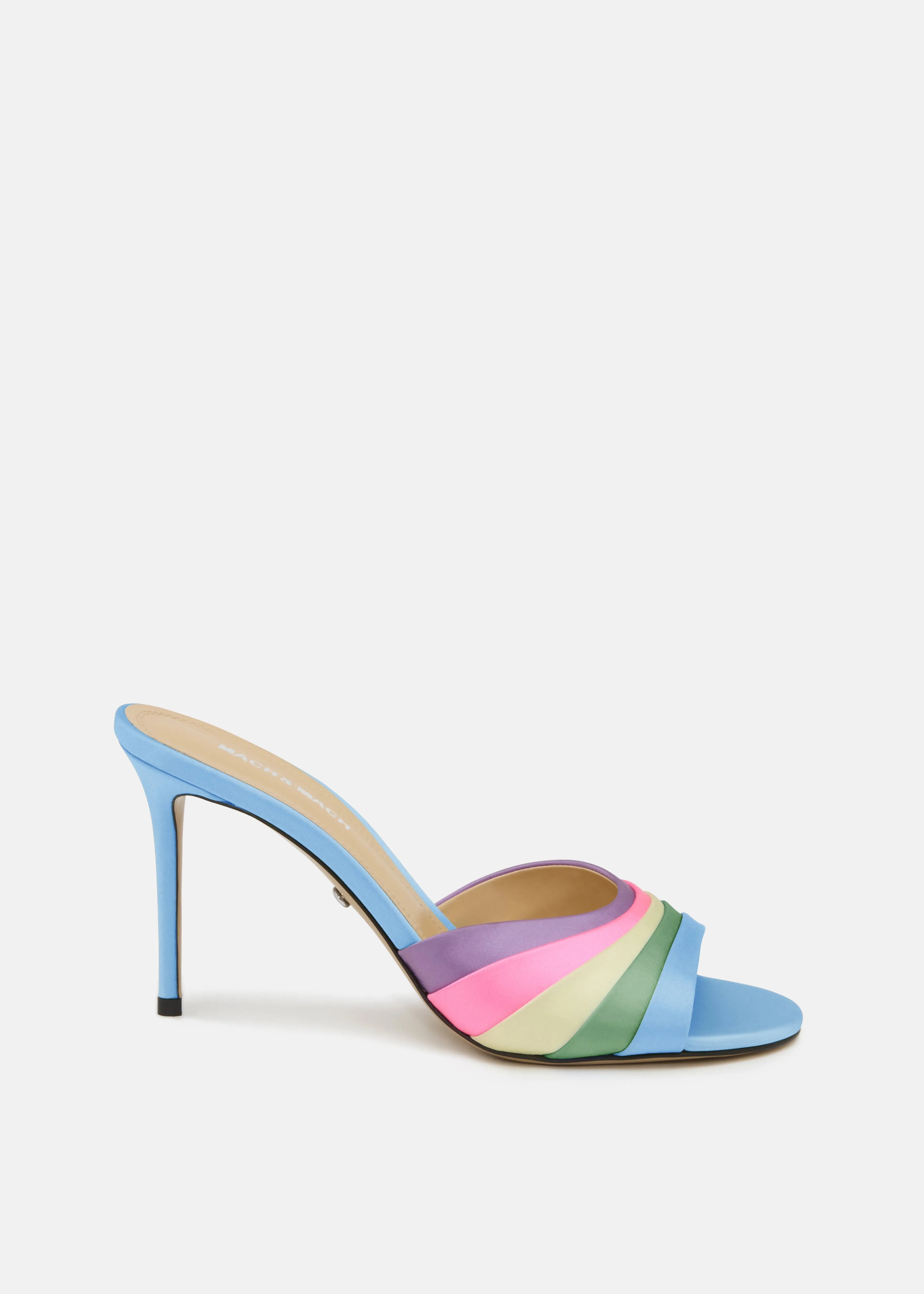 Gradient Multicolor Satin Mules sold by MACH & MACH